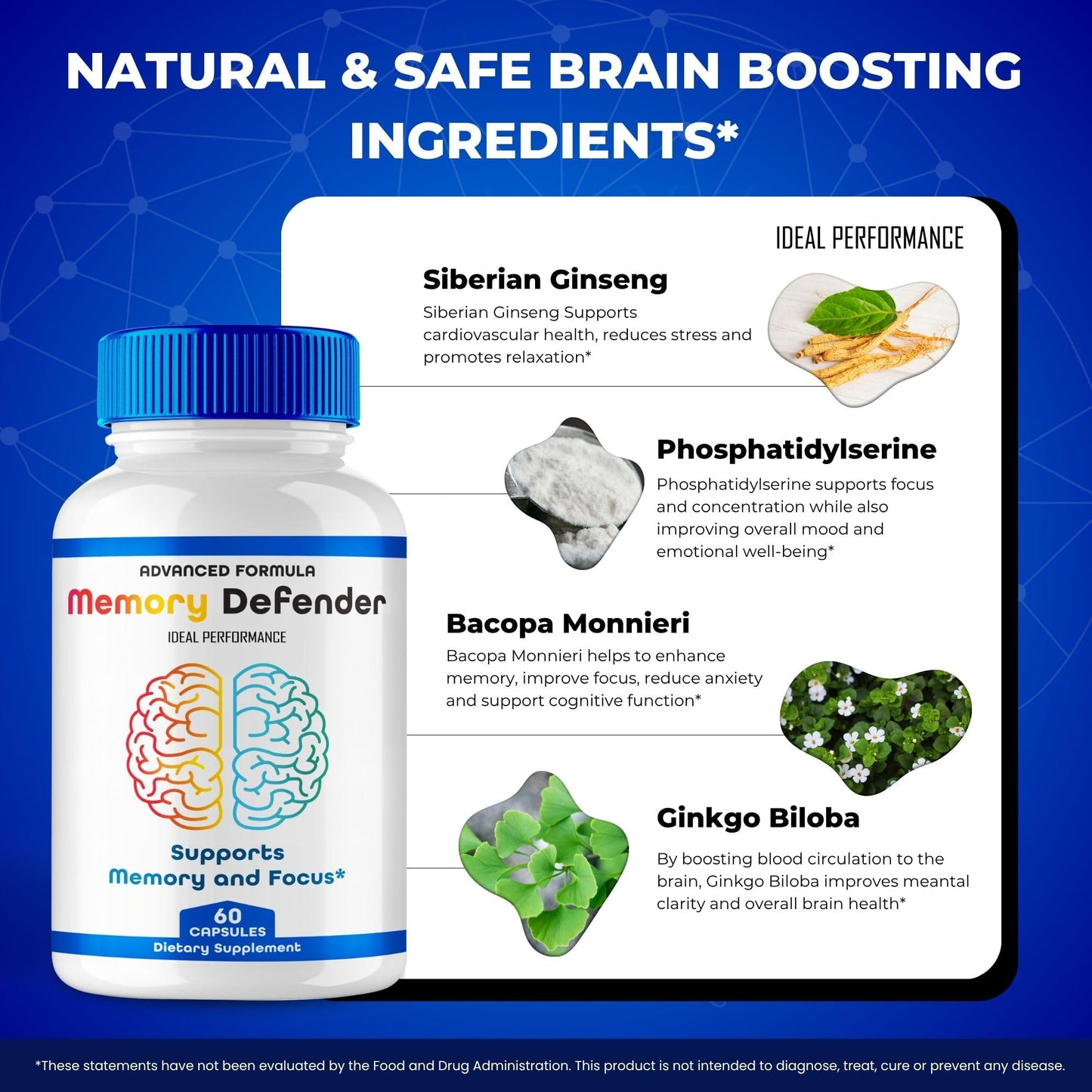 IDEAL PERFORMANCE Memory Defender Capsules, 120 Capsules