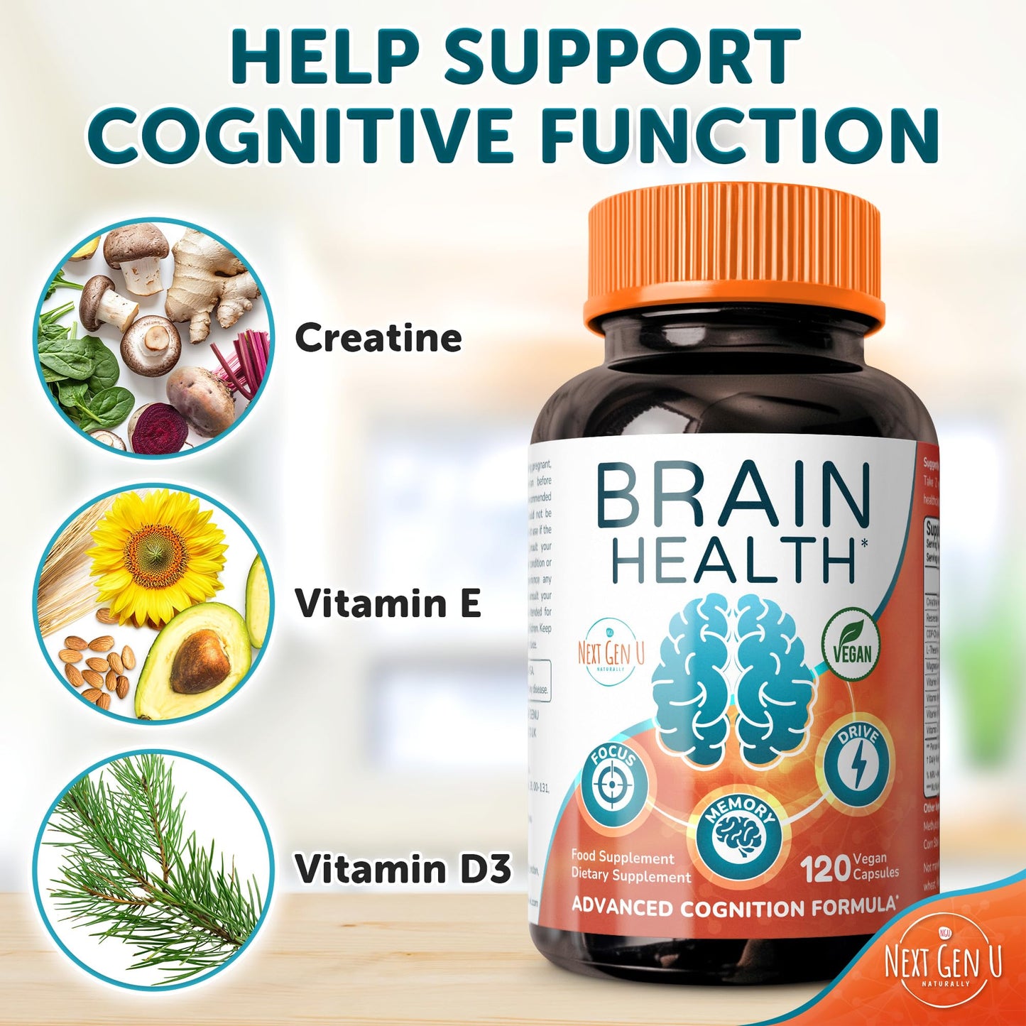 NGU Next Gen U Brain Supplement Capsule 120 Count