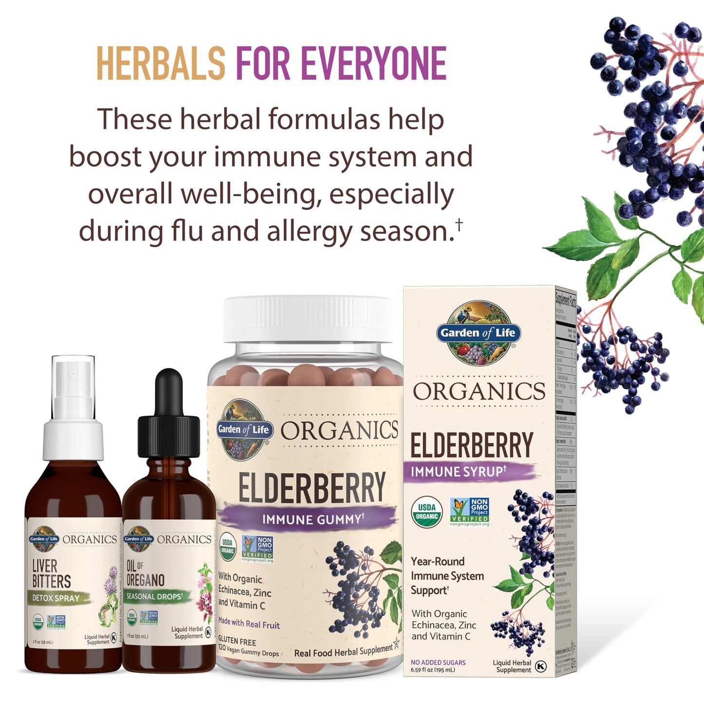 Garden of Life Organics Elderberry Gummies 120 Gummies