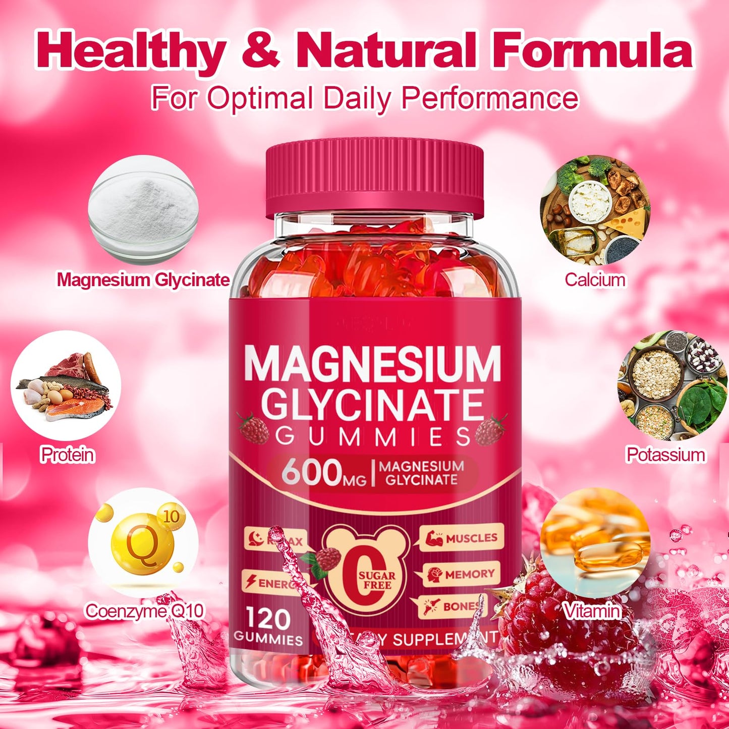 Cytona Magnesium Glycinate Gummies 600mg 120 Count