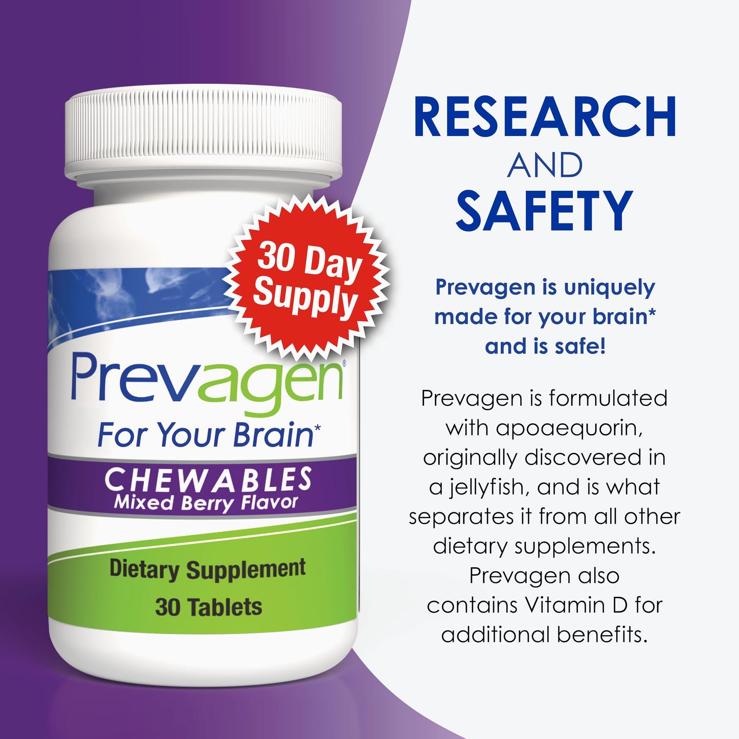 Prevagen Regular Strength Mixed Berry Chewables, 60 Tablets