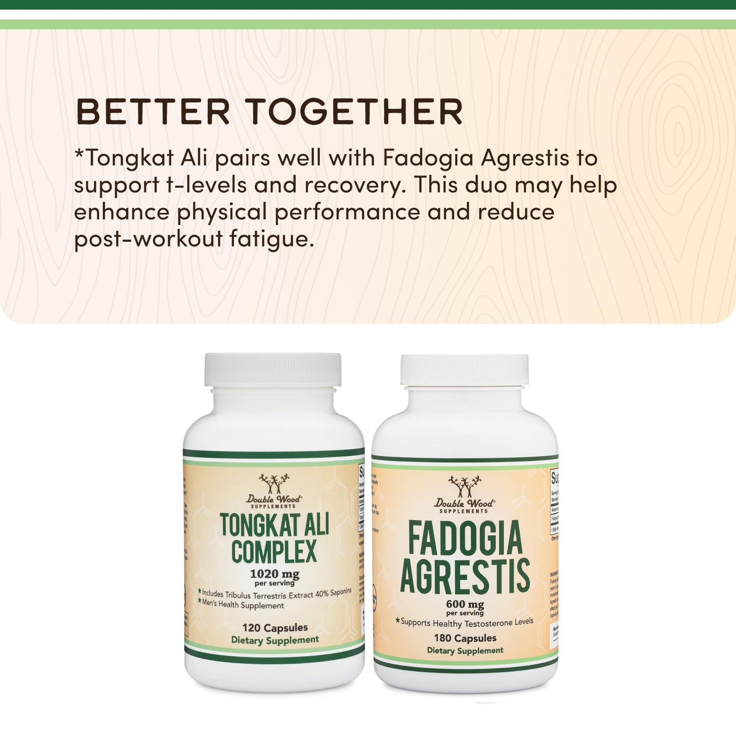 Double Wood Supplements Tongkat Ali Extract Ultra High Potency 200:1 for Men (Longjack) Eurycoma Longifolia Capsules, 120 Count