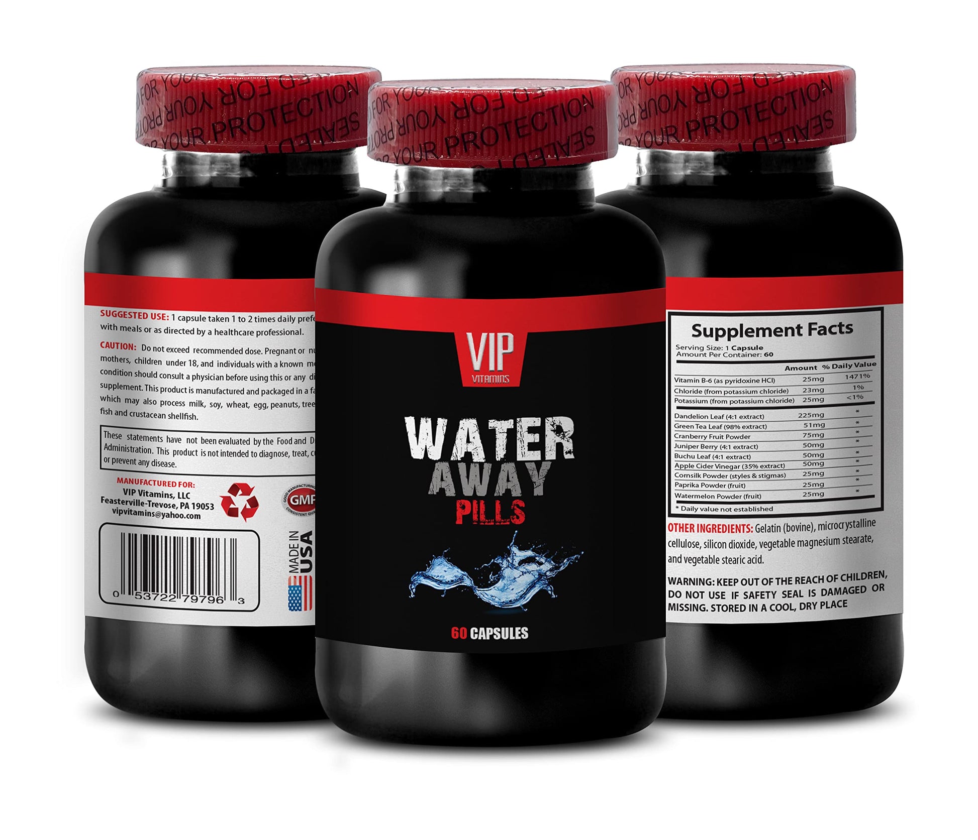 VIP VITAMINS Water Away Pills Diuretic Supplements Capsule, 60 Capsules