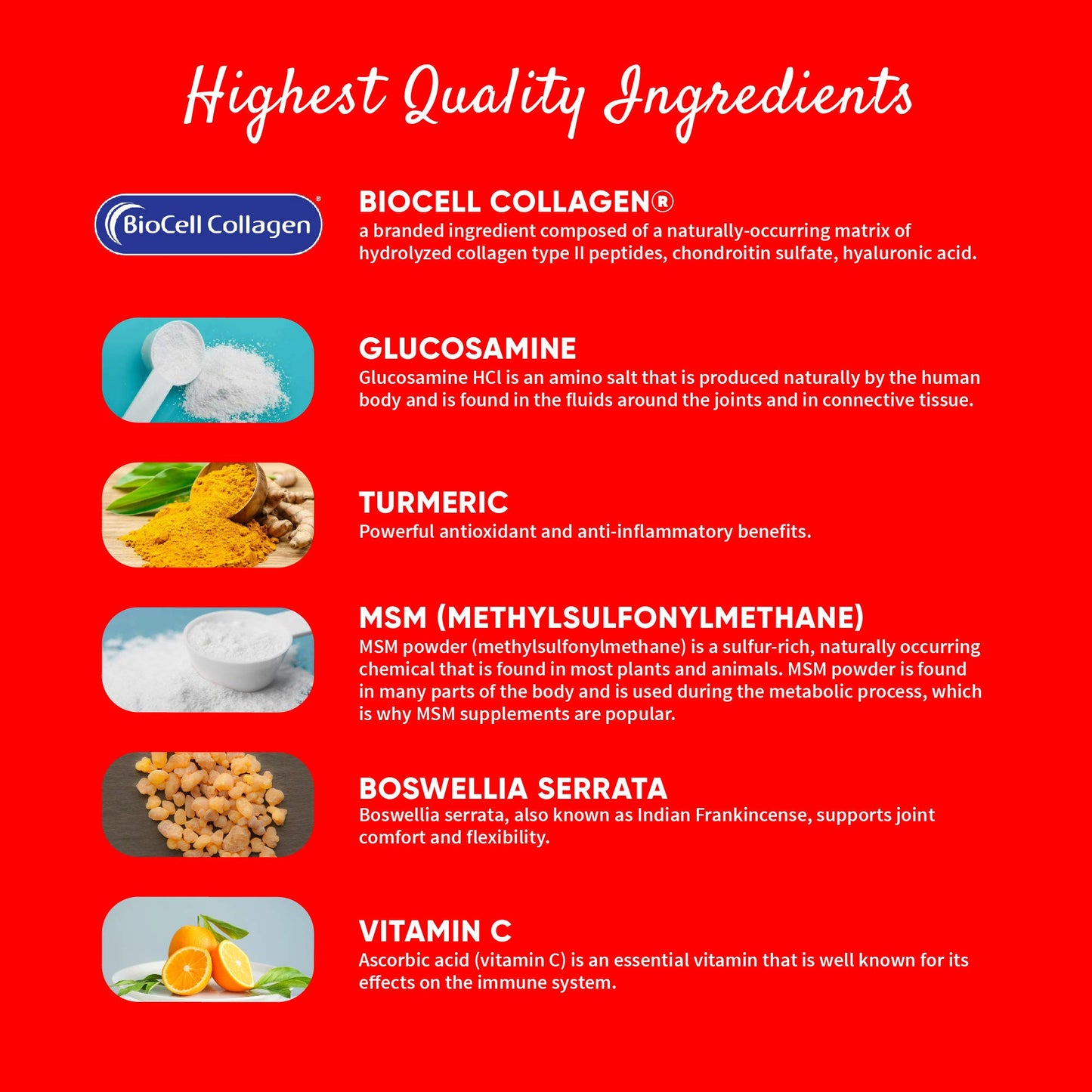 Health Logics Move! Healthy Joints with BioCell Collagen, Glucosamine, MSM, Vitamin C, Turmeric Extract 95% Curcuminoids, Boswellia Serrata, 90 Capsules