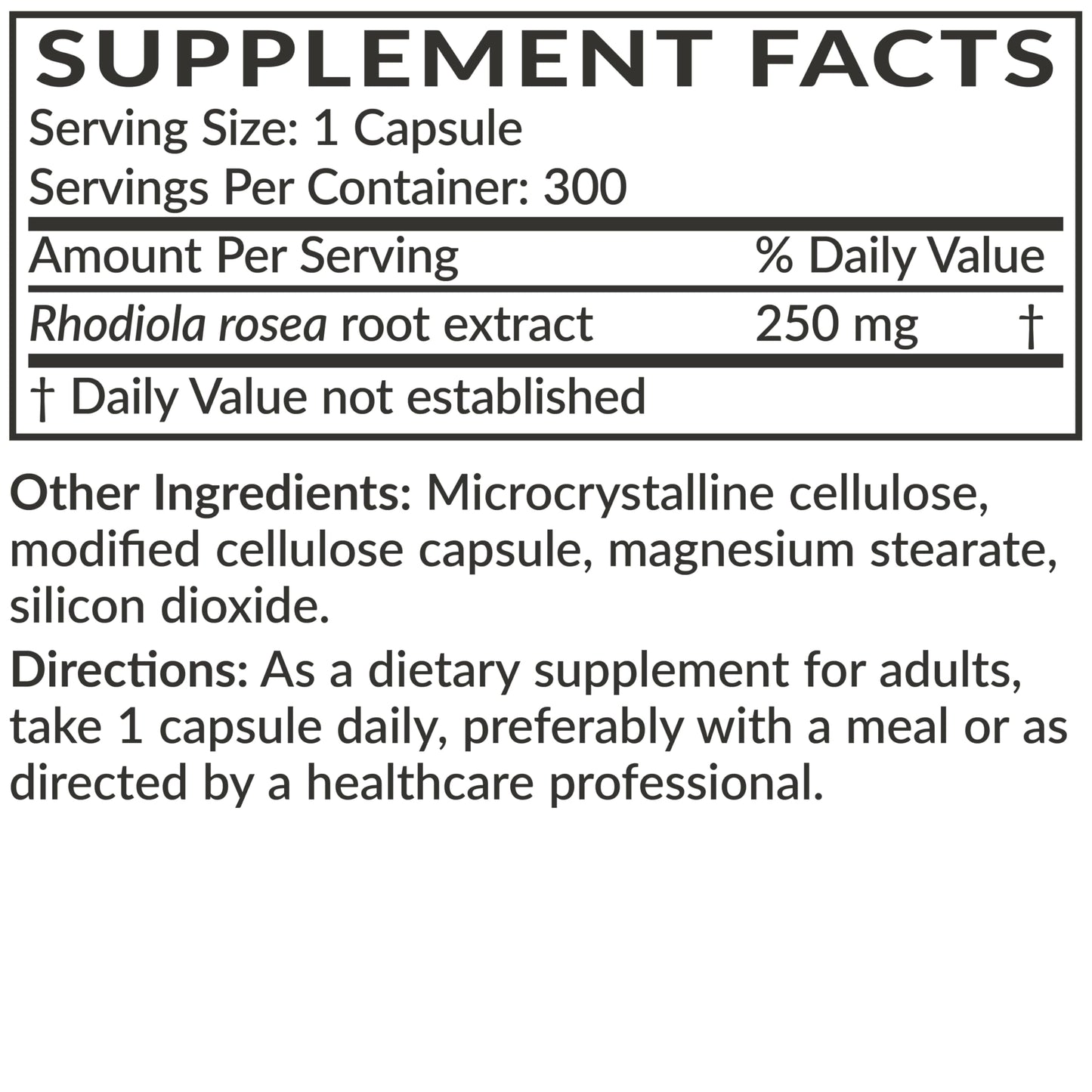 Futurebiotics Rhodiola Rosea Powder Adaptogenic Herb Vegetarian Capsules 300 Count