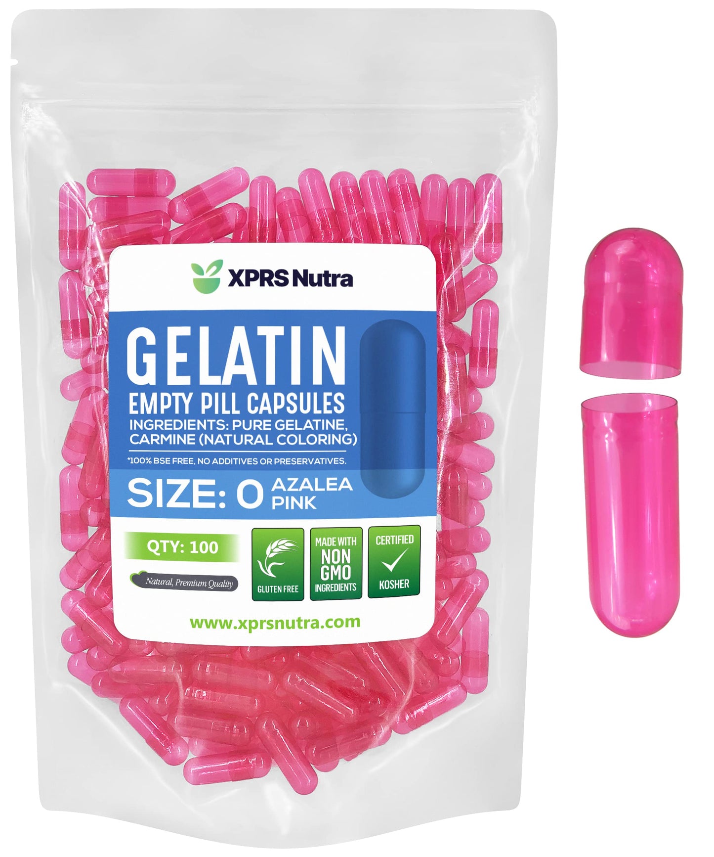 XPRS Nutra Size 0 Empty Gelatin Capsules, 1 Count
