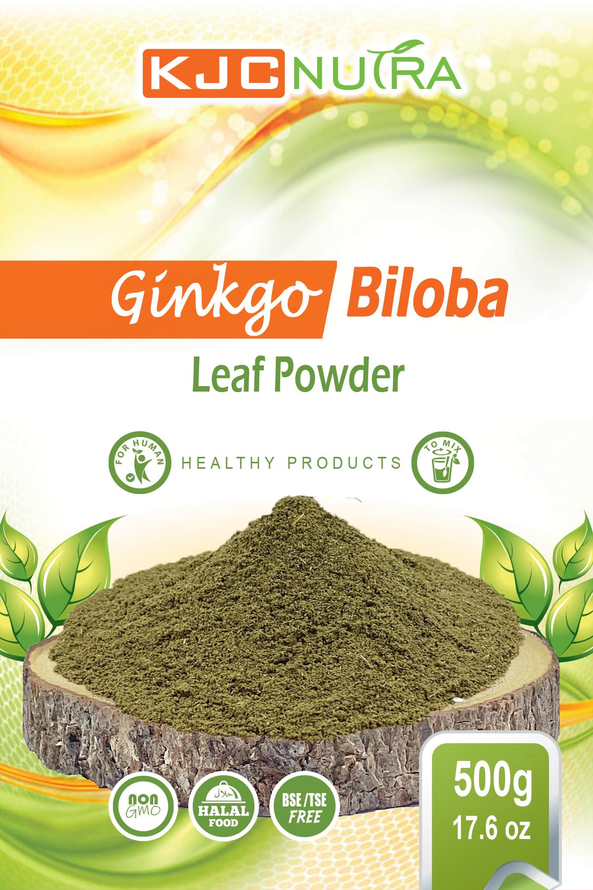 KJC Nutra Ginkgo Biloba Leaf Powder, 0.12 Ounce