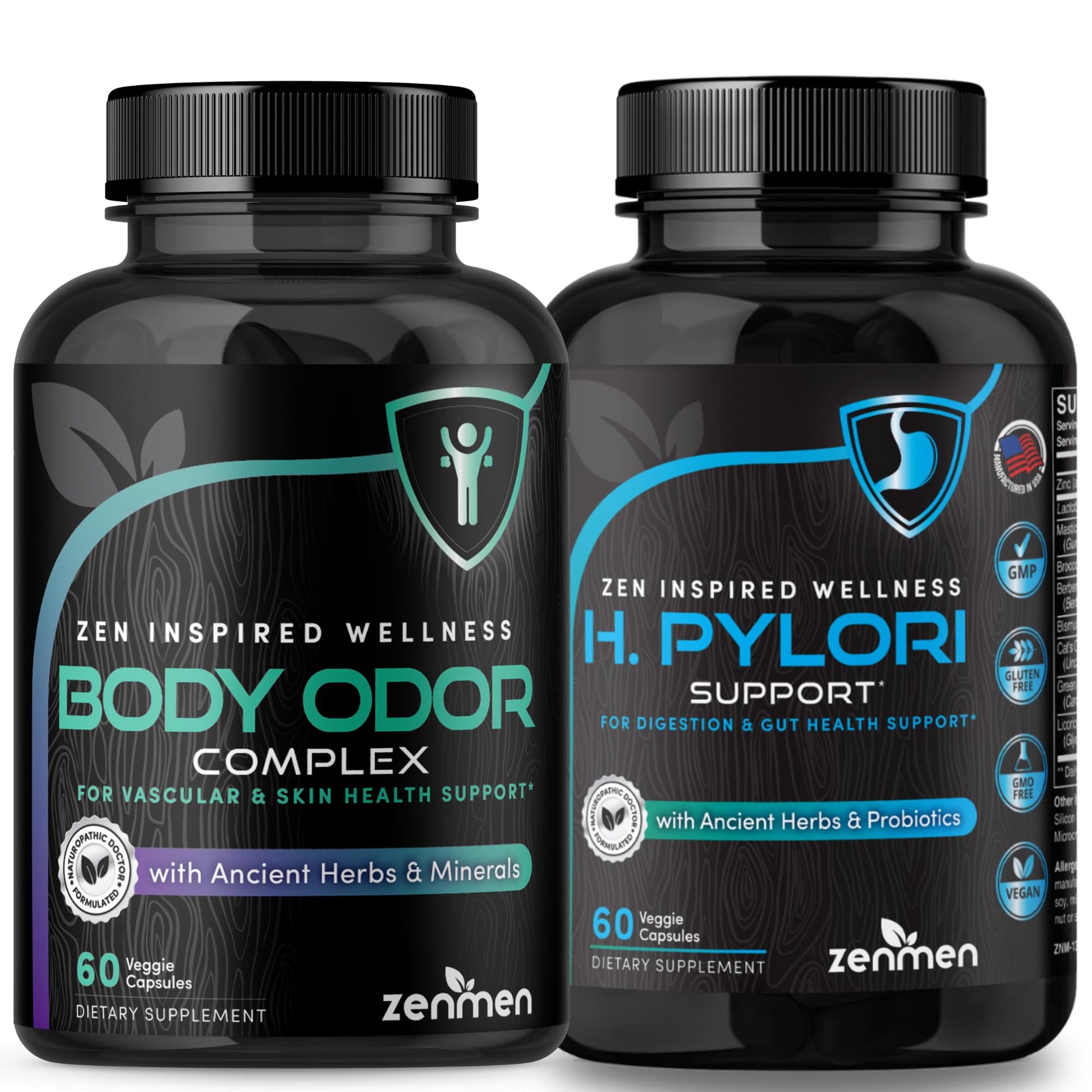 Zenmen Gut Health Bundle Body Odor and H.Pylori Support 120 Tablets
