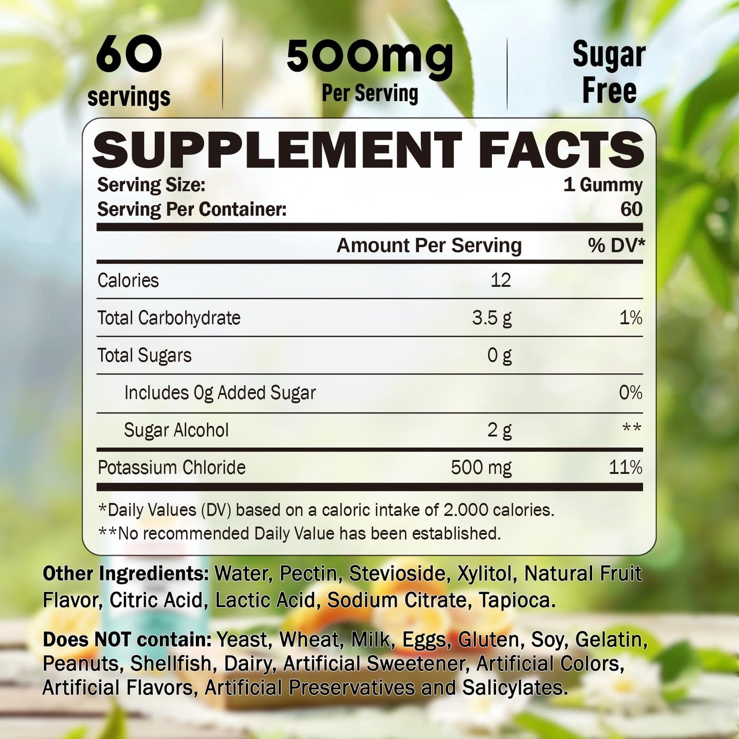 GREABBY Potassium Gummies 60 Count