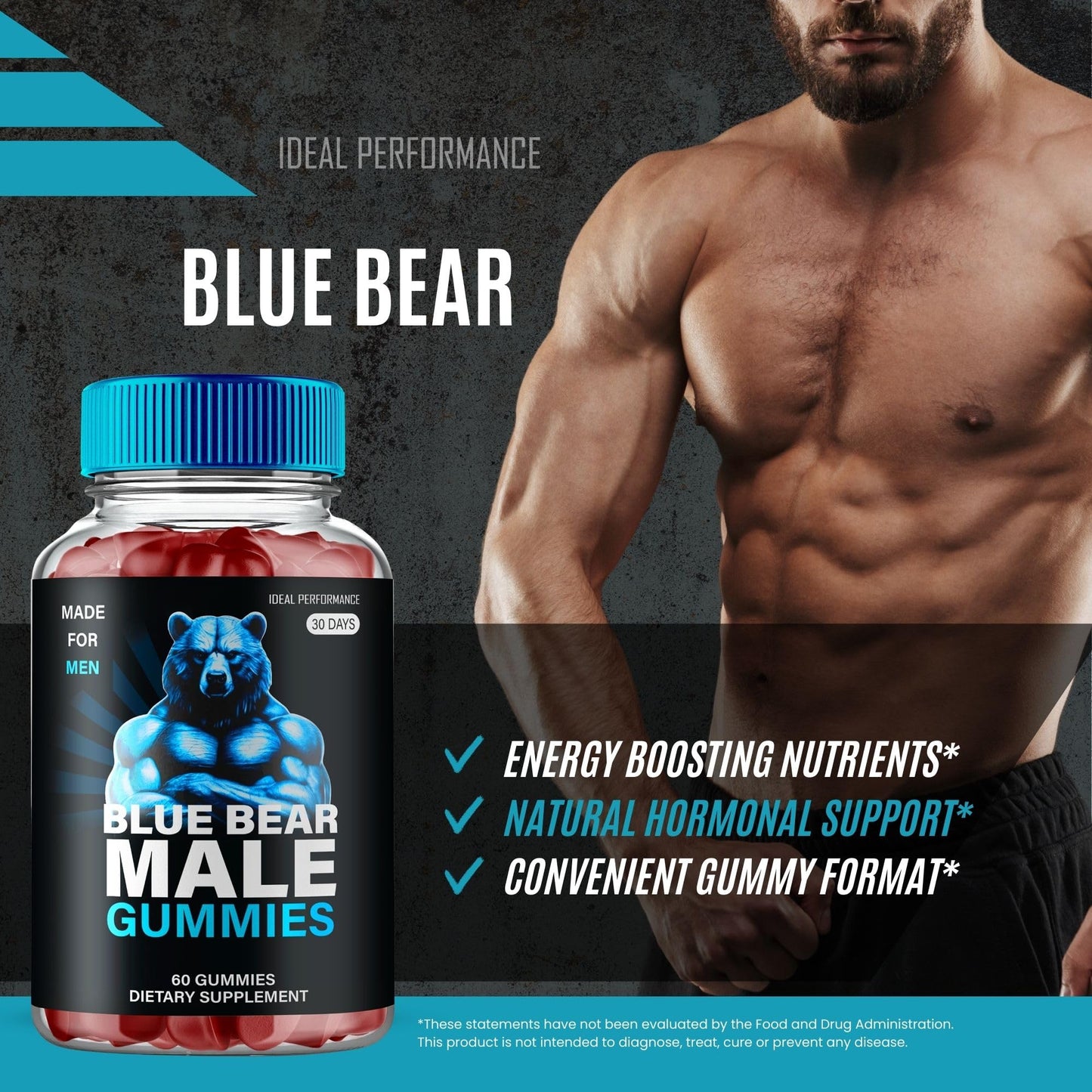 Ideal Performance Blue Bear Gummies 120 Gummies