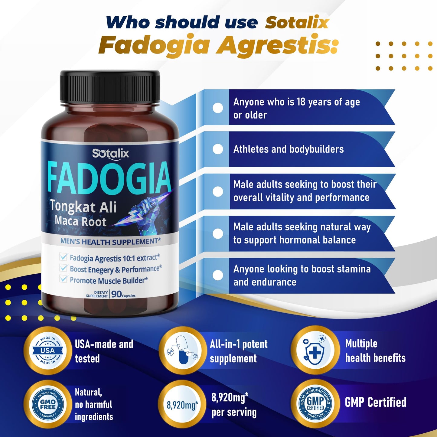 SOTALIX SUPPLEMENT Fadogia Agrestis Capsules, 150 Count