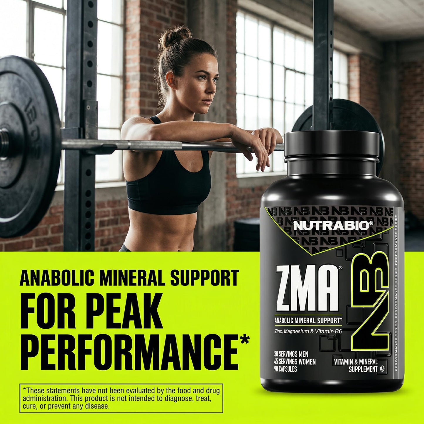 NutraBio ZMA Capsules, 90 Count