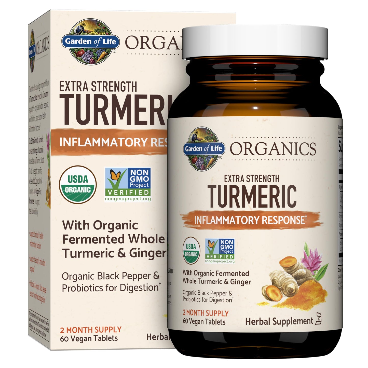 Garden of Life Organics Extra Strength Turmeric Inflammatory Response, 60 Tablets