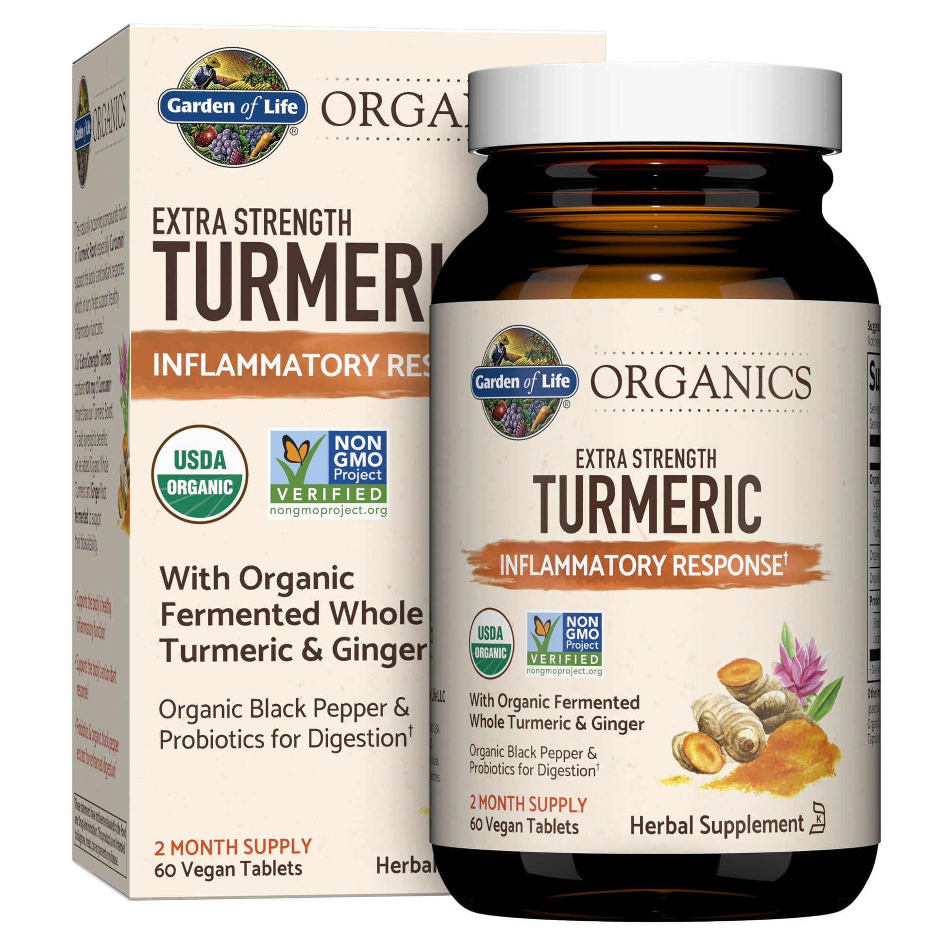 Garden of Life Organics Extra Strength Turmeric Inflammatory Response, 60 Tablets