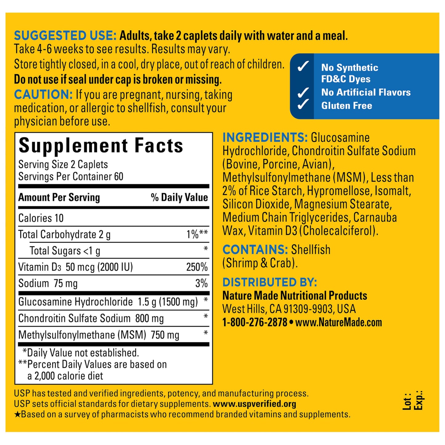 Nature Made Glucosamine Chondroitin Complex with MSM Caplets 120