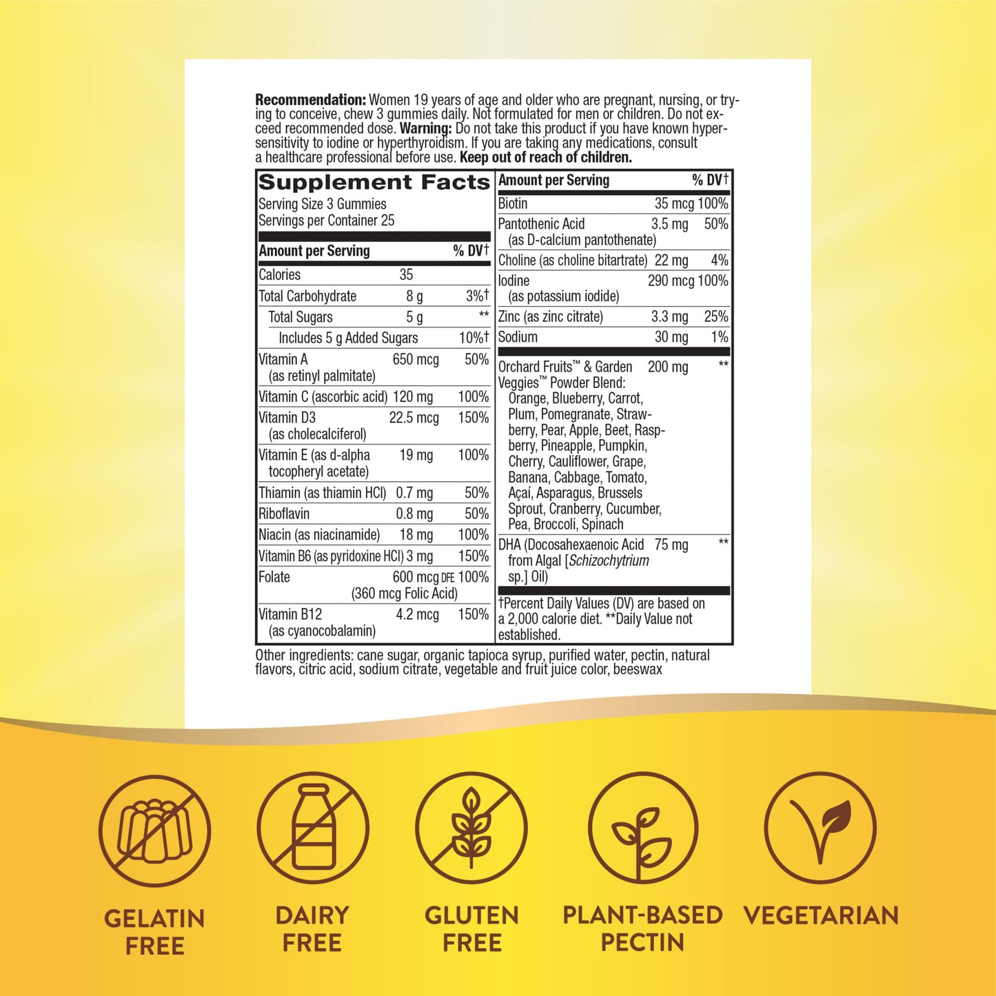 Nature's Way Alive! Prenatal Premium Gummy Multivitamin 75 Gummies