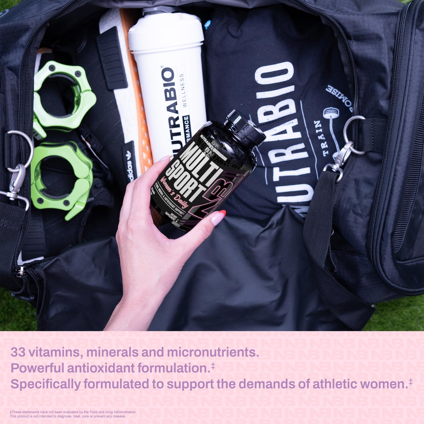 NutraBio Multisport for Women - Womens MultiVitamin - 33 Vitamins, Minerals, Micronutrients - Rich in Antioxidants - Supports Peak Athletic Performance, Energy, Metabolism, Capsule 120