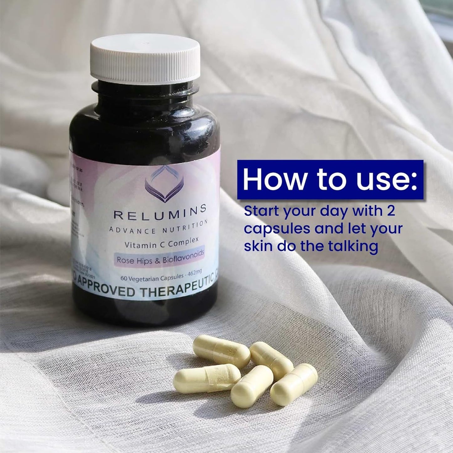 Relumins Advance Nutrition Gluta 1000 and Advance Vitamin C - MAX Skin Lightening Complex, 90 Capsules