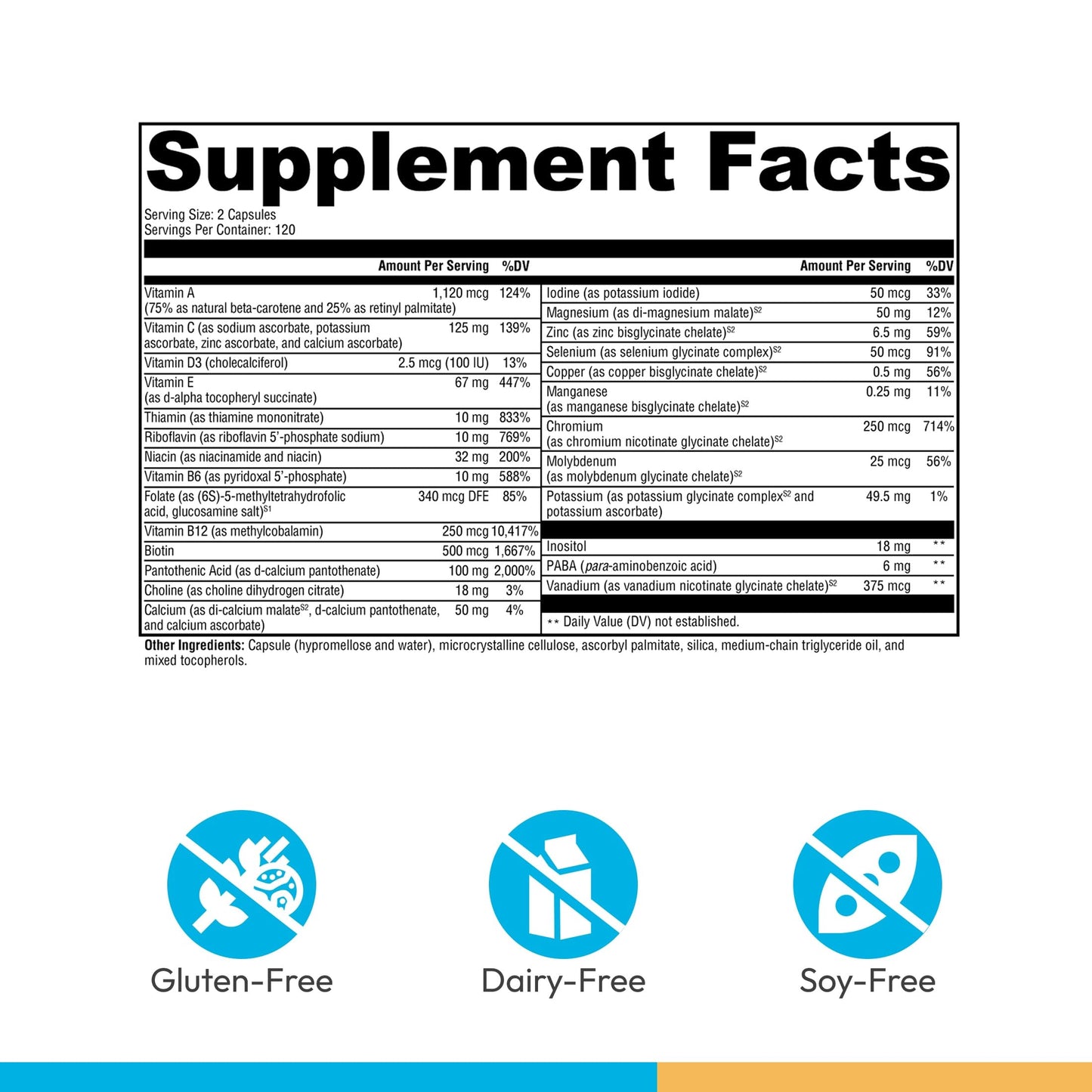 XYMOGEN ActivNutrients Without Iron Capsules, 240 Count