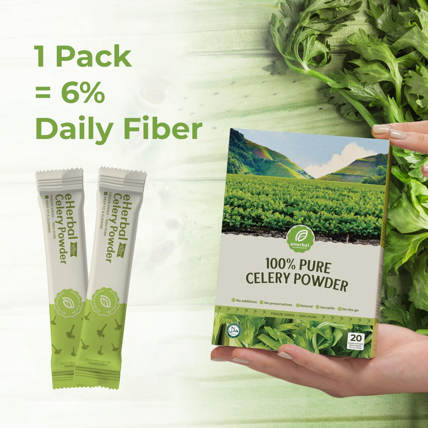 eHerbal PURE NATURE, PURE LIFE Beetroot & Celery Powder Pack Sticks 7.2