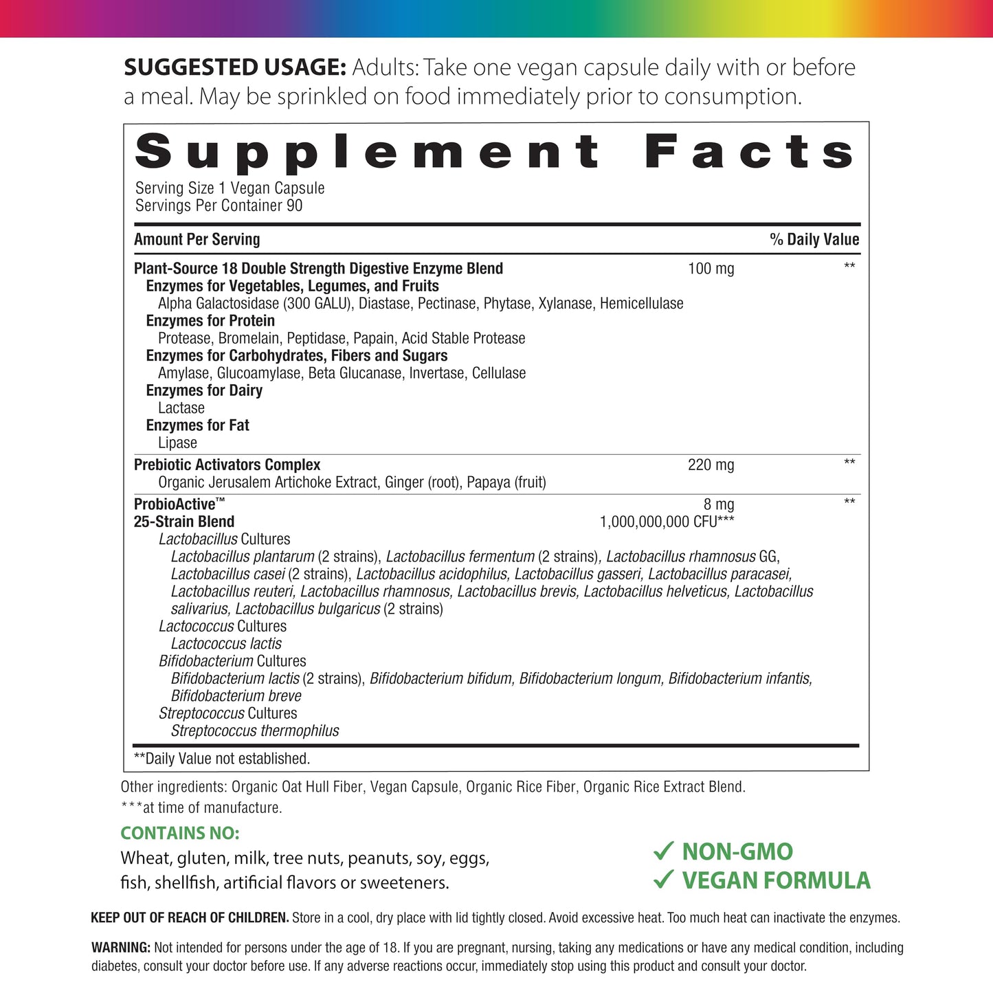 Rainbow Light Advanced Enzyme Supplement Capsule 90 Count