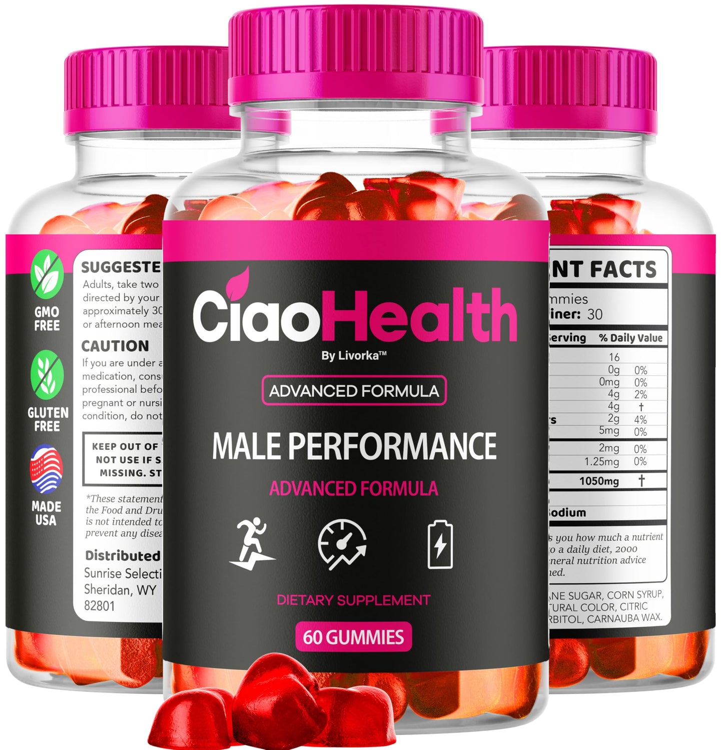LIVORKA Ciao Health Gummies for Men, 120 Gummies