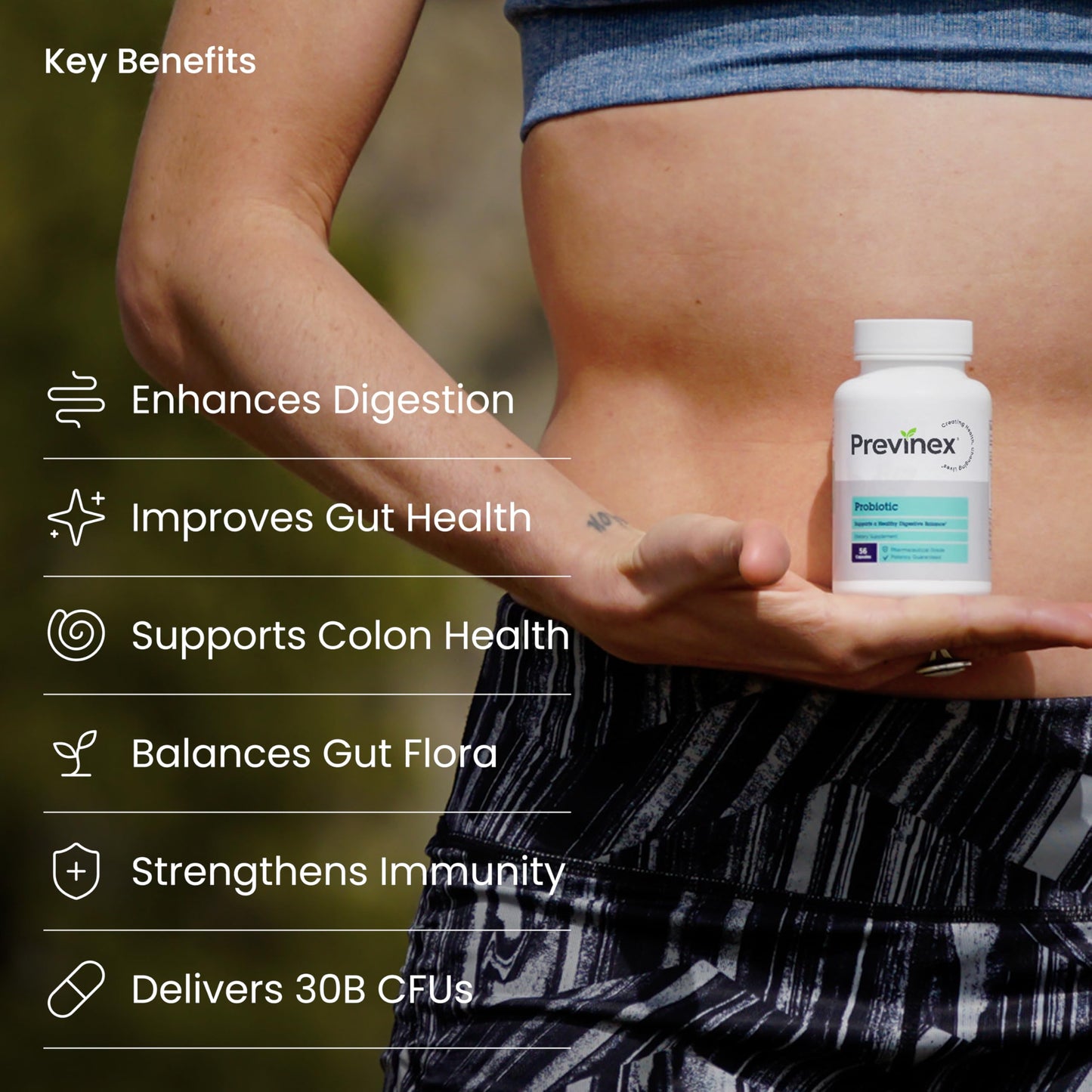 Previnex Probiotic - Advanced Strength with Prebiotics, 30B CFU, Capsule, 56 Count