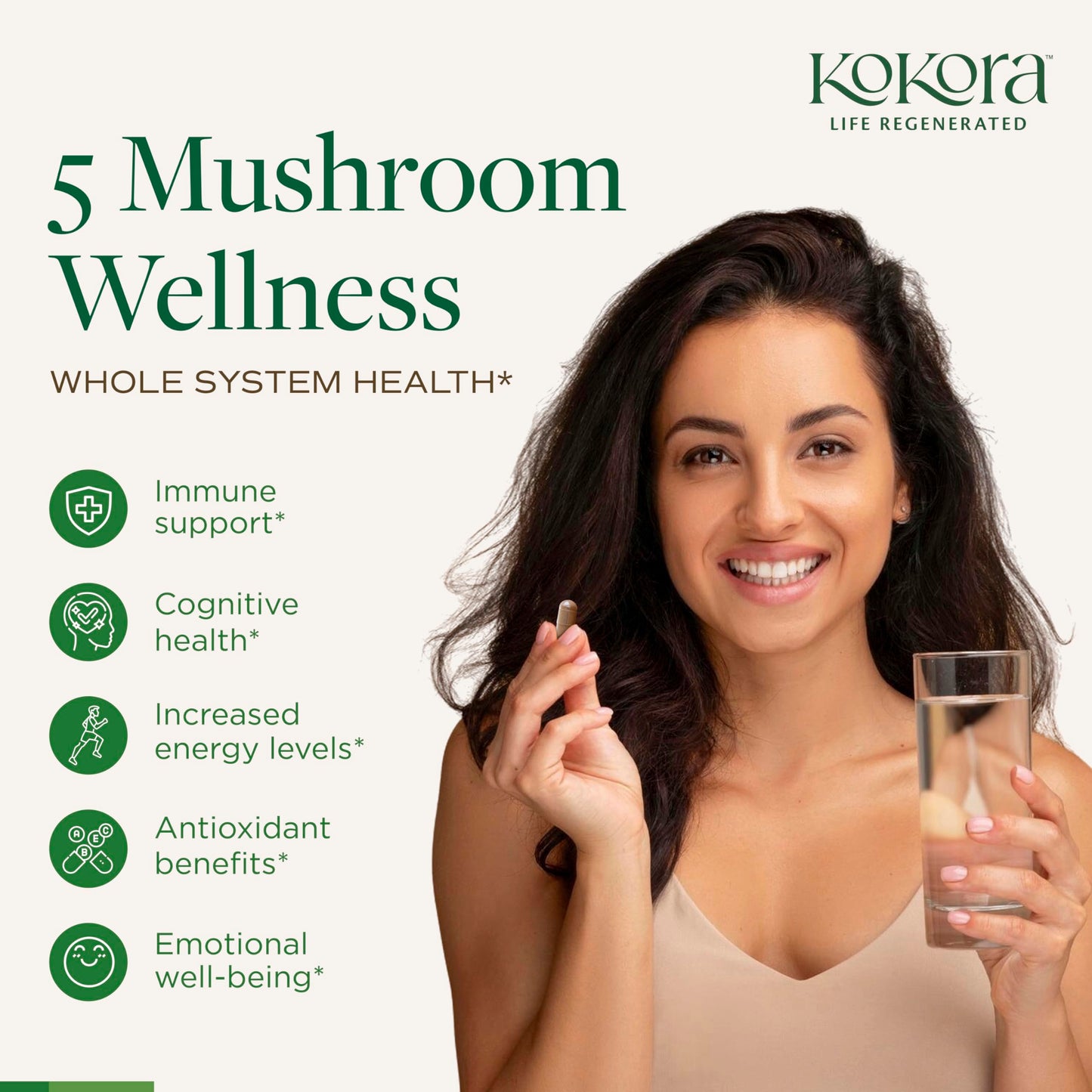 kokora 5 Mushroom Wellness 60 Capsules