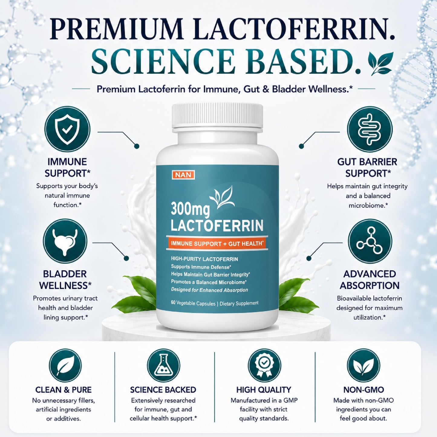 Natural Approach Lactoferrin 300 Capsule, 60 Capsules
