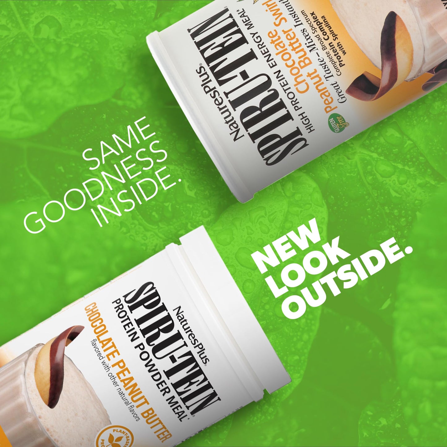 Nature's Plus SPIRU-TEIN Chocolate Peanut Butter Protein Powder 19.2 oz