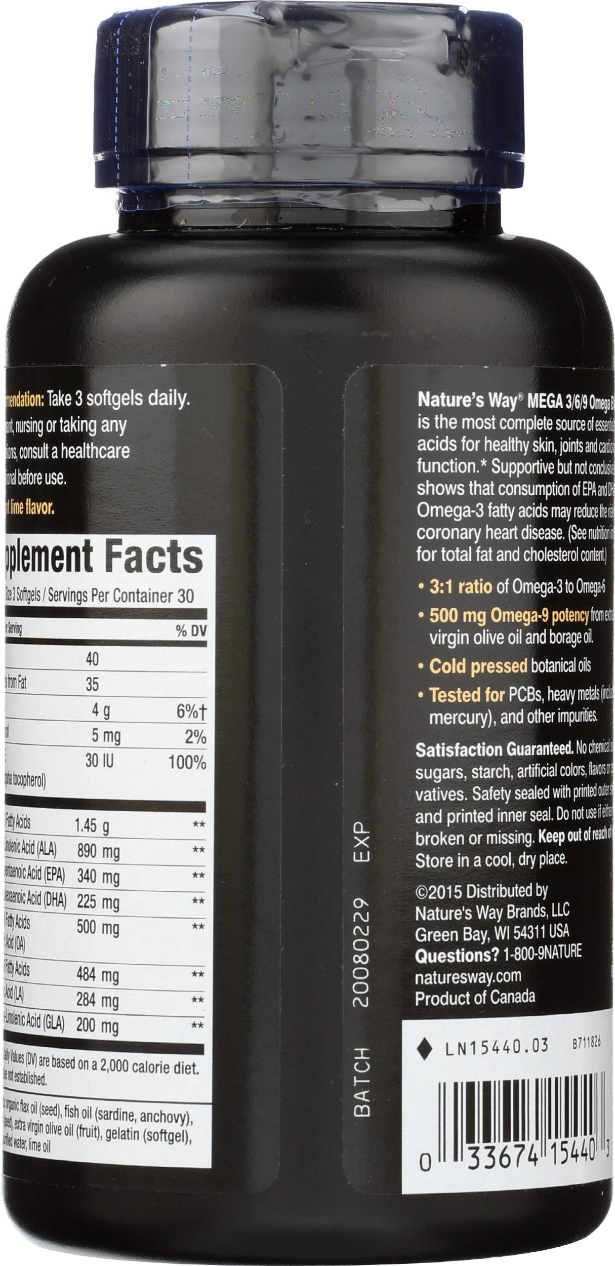 Nature's Way Mega 3/6/9 Omega Blend 1350mg Softgels 90