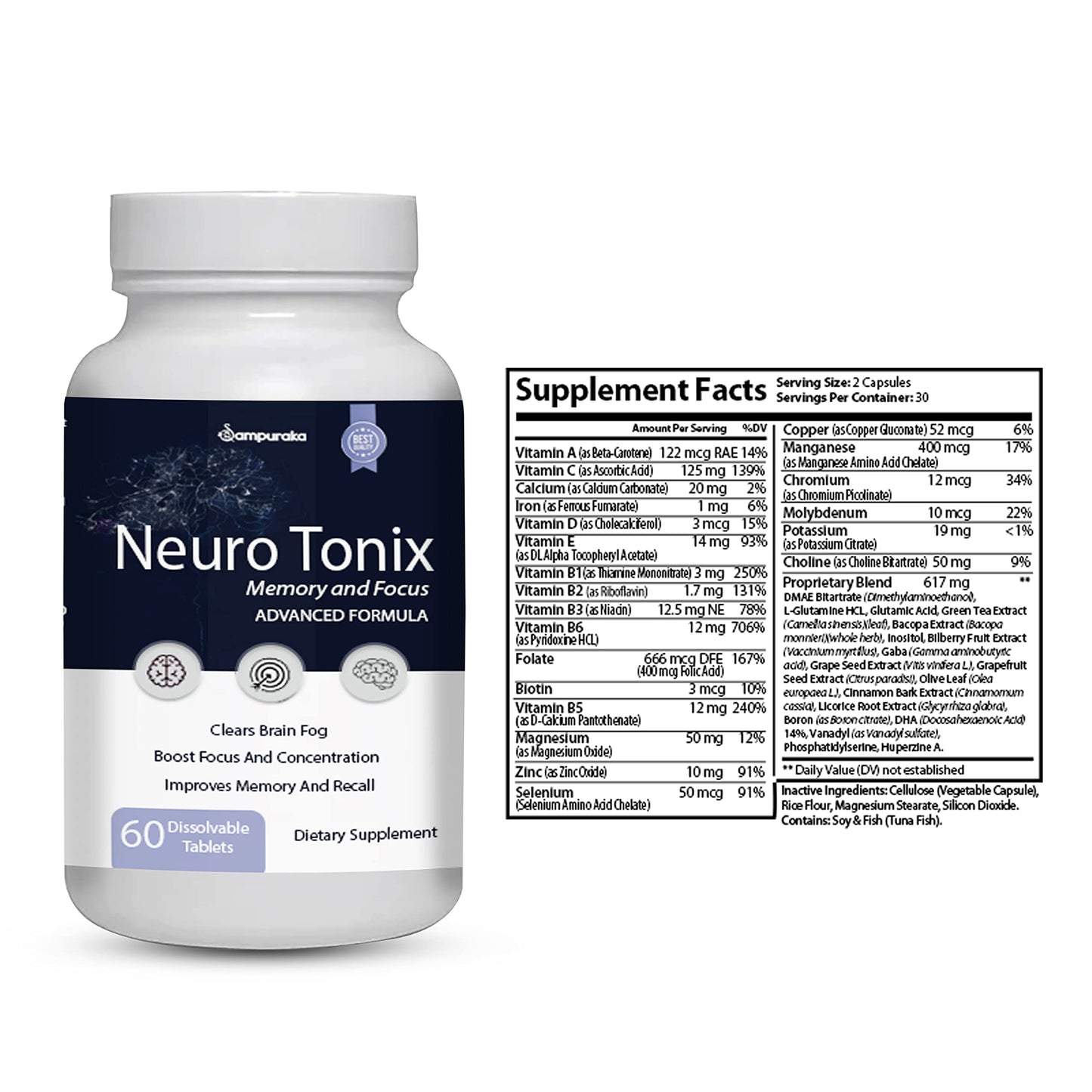 Sampuraka NeuroTonix Support Healthy Memory 180 Capsules
