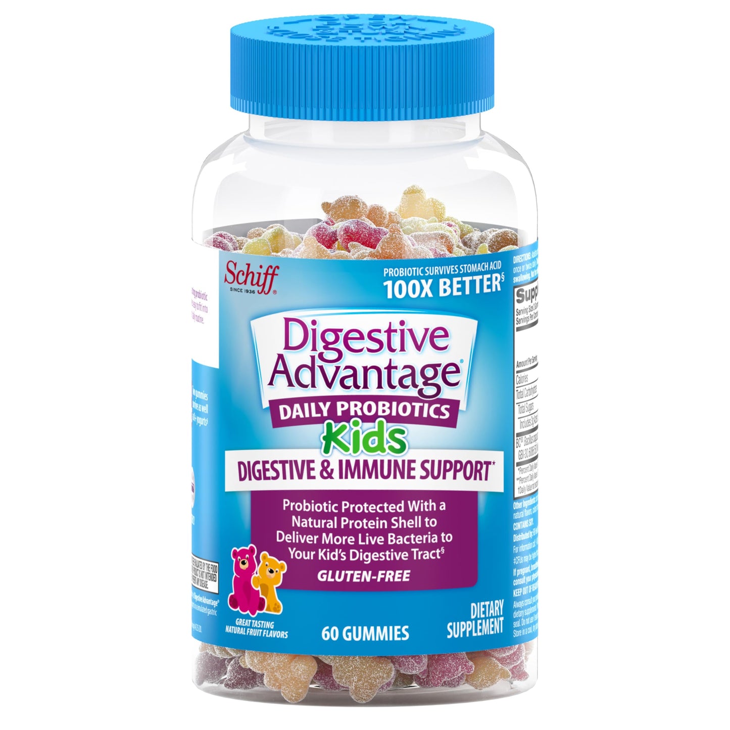 Digestive Advantage Kids Probiotic Gummies for Digestive Health, 60 Count