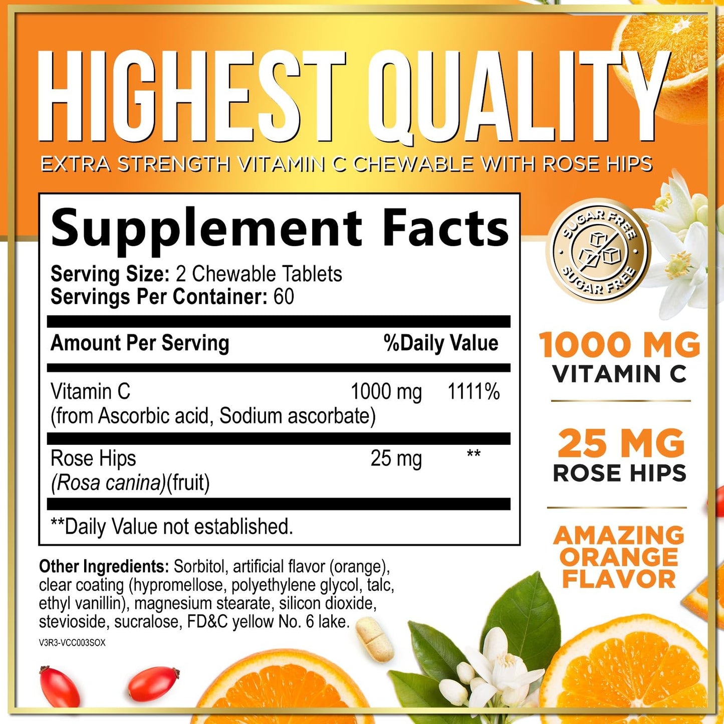 Hello Lovely! Vitamin C 1000mg Chewable Tablets 120
