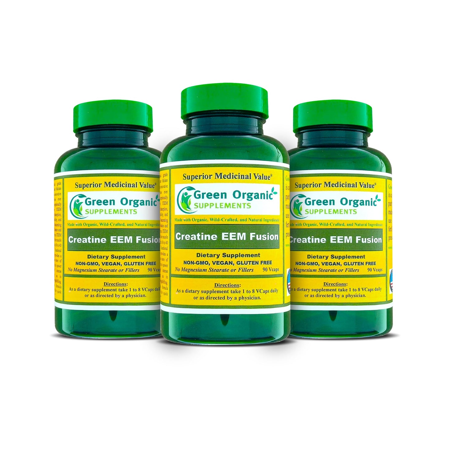 Green Organic Supplements Creatine EEM Fusion, 90 Capsules