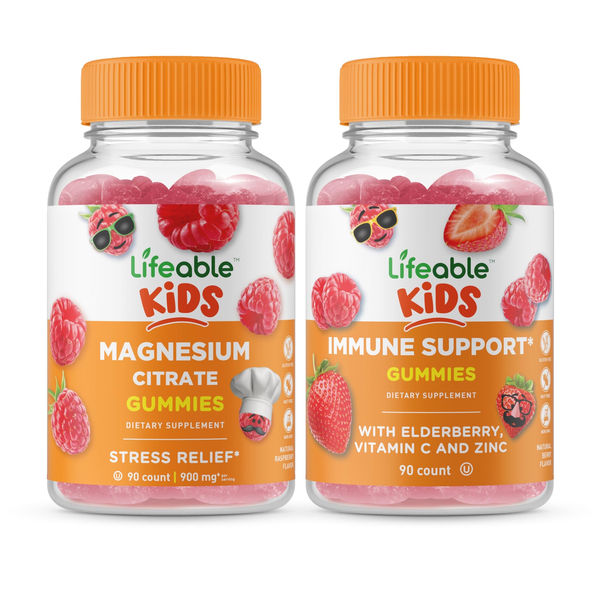 Lifeable Magnesium Kids + Immune Support Chewable, 90