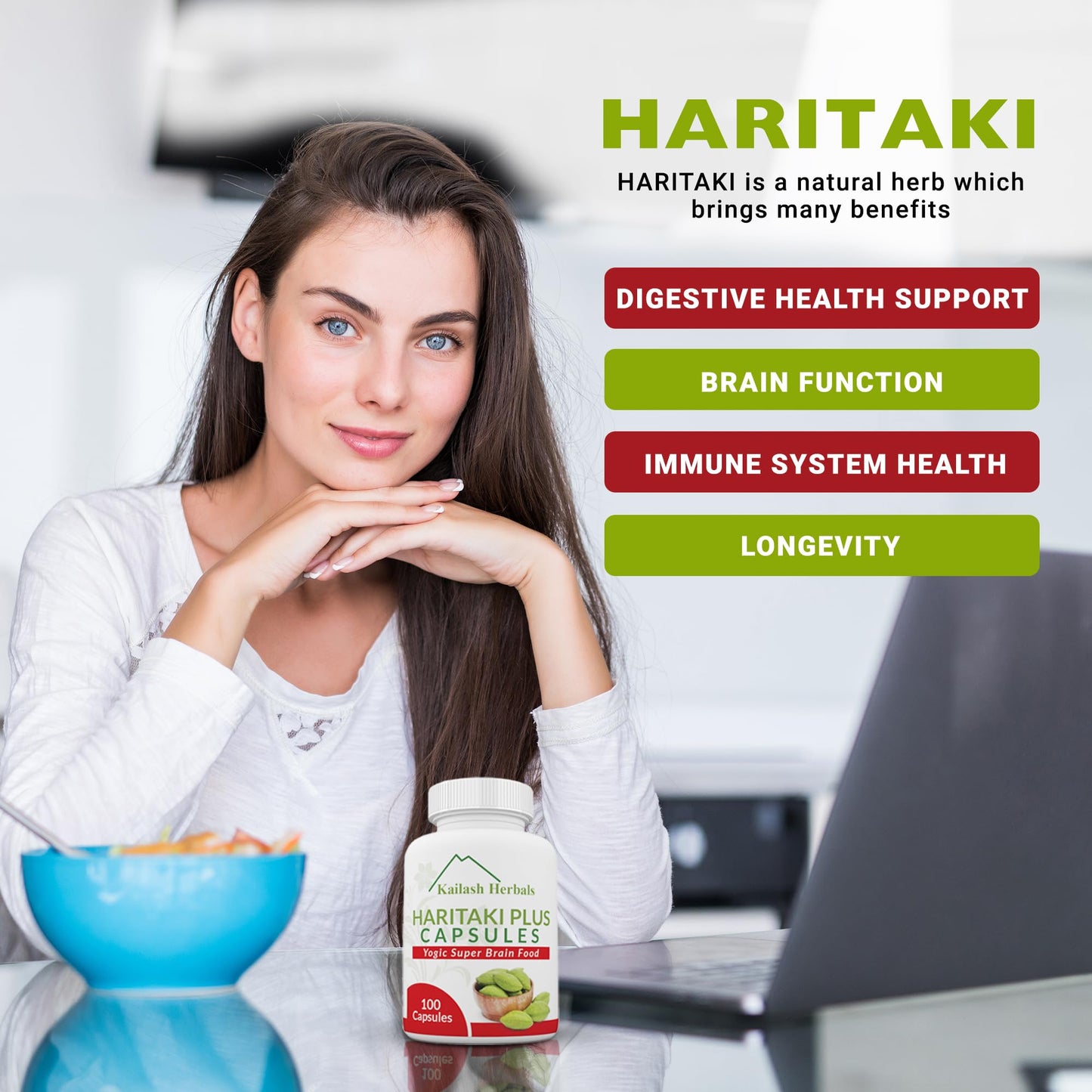 Kailash Herbals Haritaki Capsules, 100 Capsules