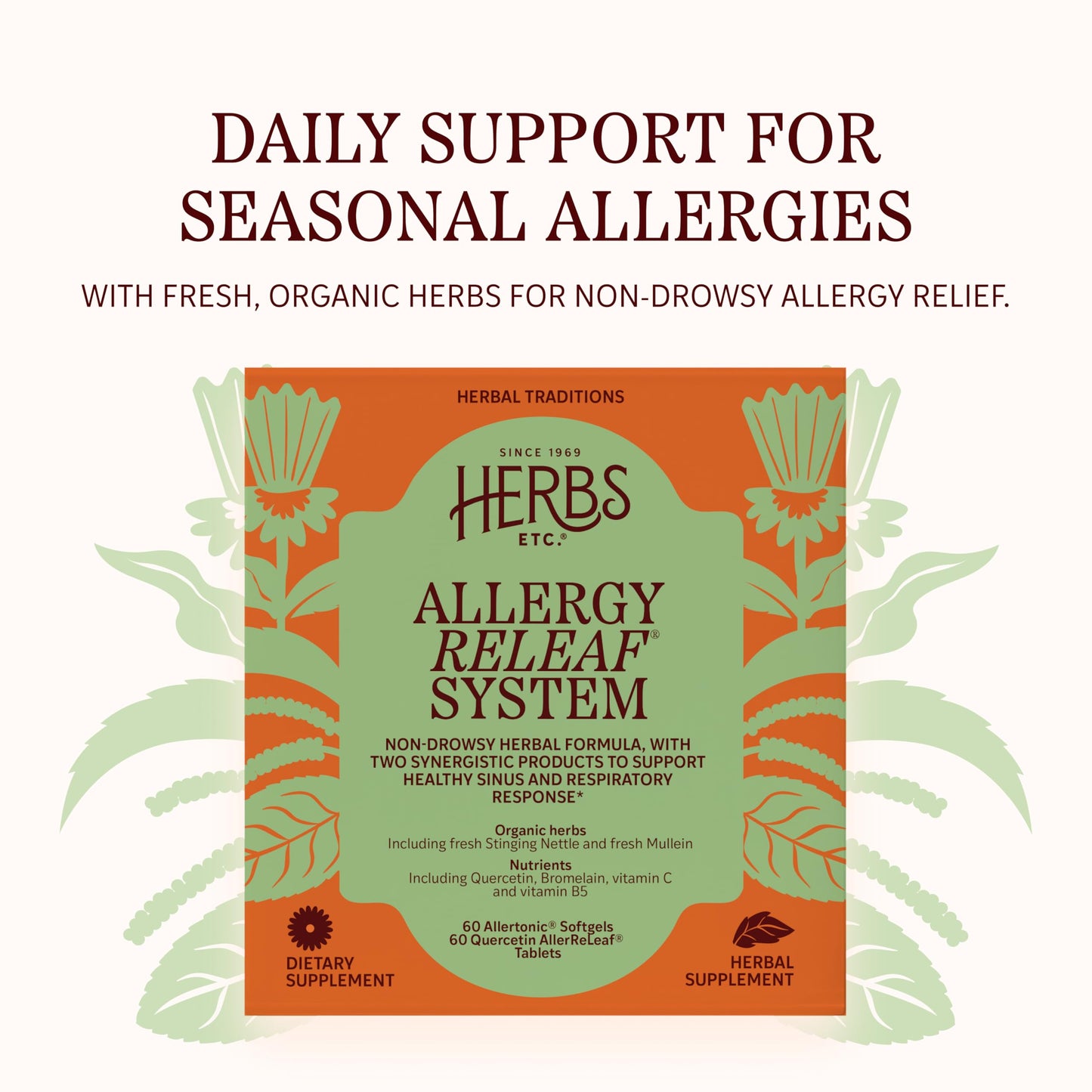 Herbs Etc. Allergy ReLeaf System Non-Drowsy Formula 60 Tablets
