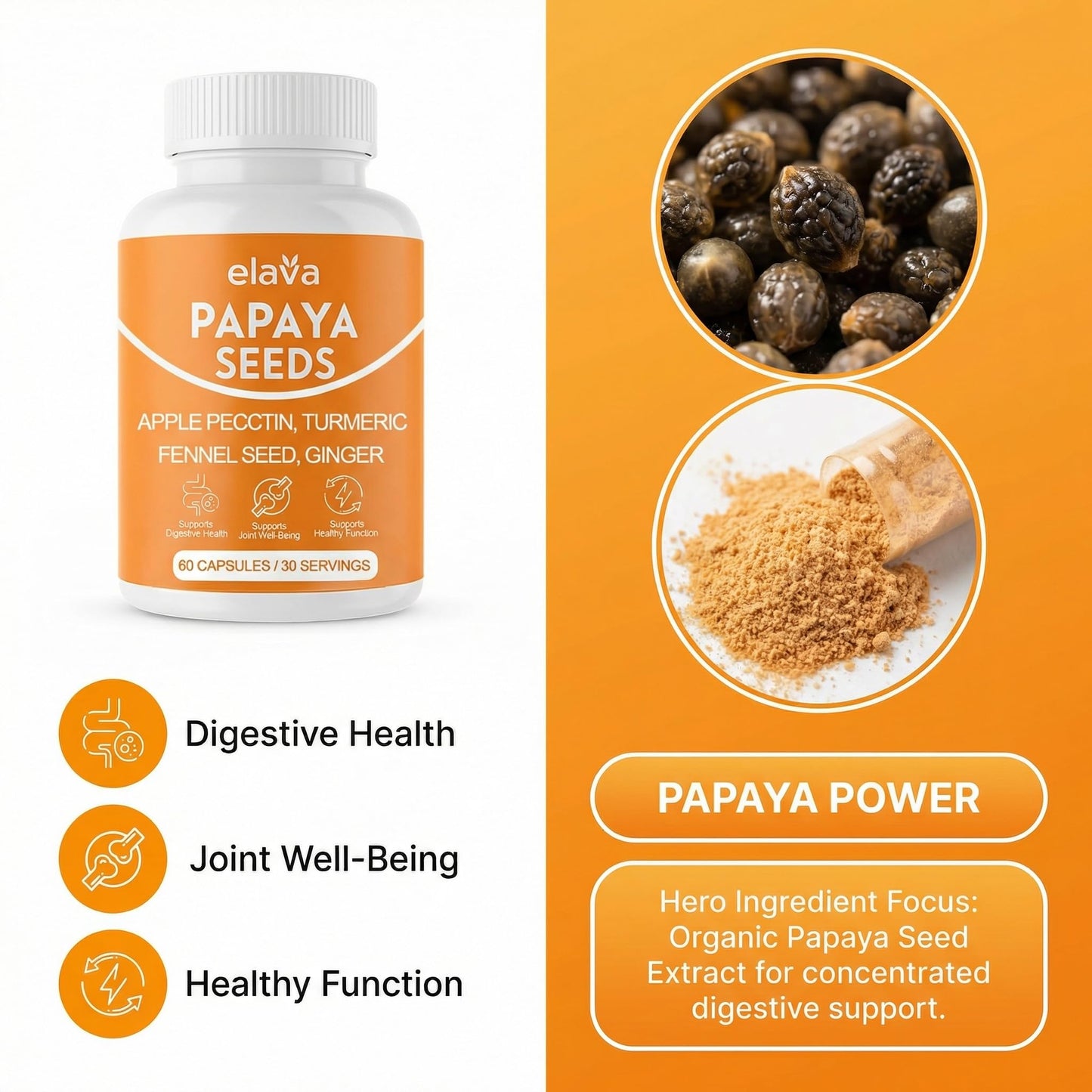 LUNESSA Elava Papaya Seeds Capsules 60 Capsules