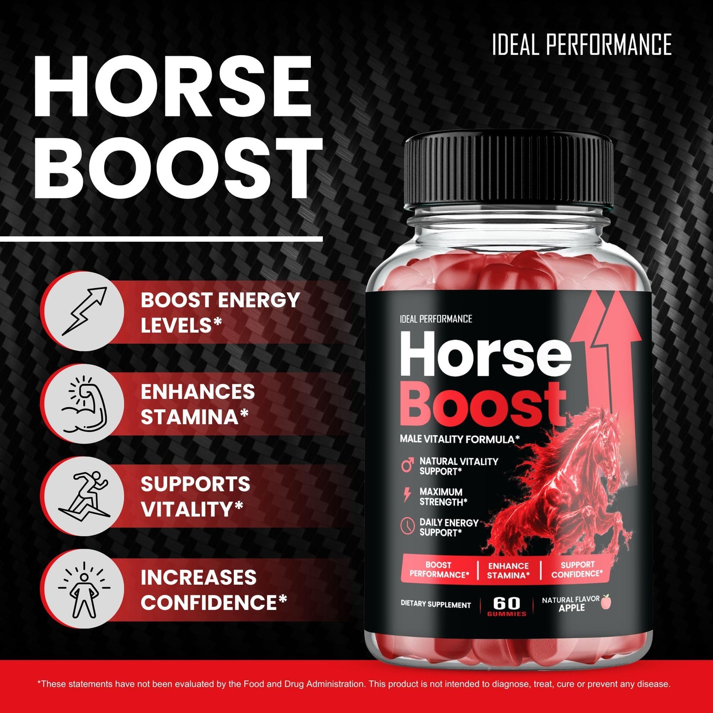 IDEAL PERFORMANCE Horse Boost for Men Gummies 60 Count