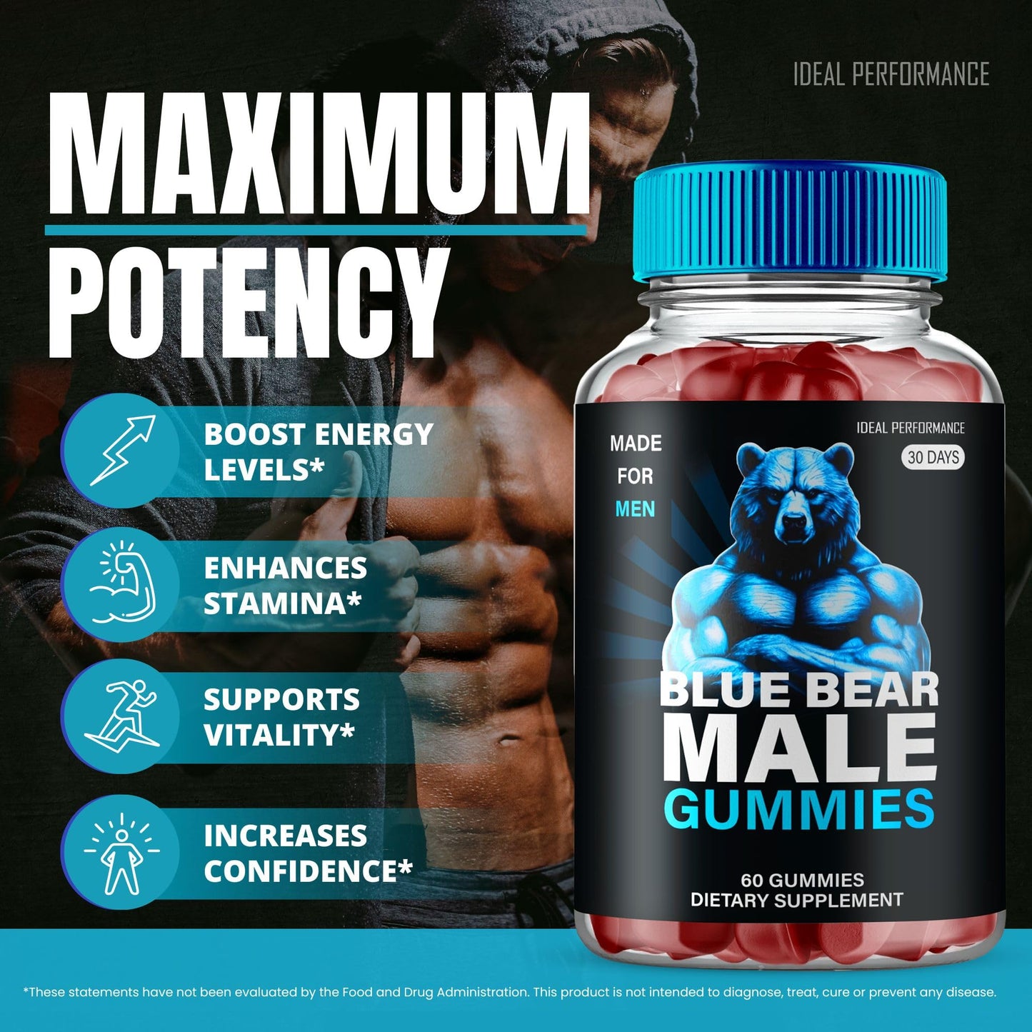 IDEAL PERFORMANCE Blue Bear Gummies 300 Gummies
