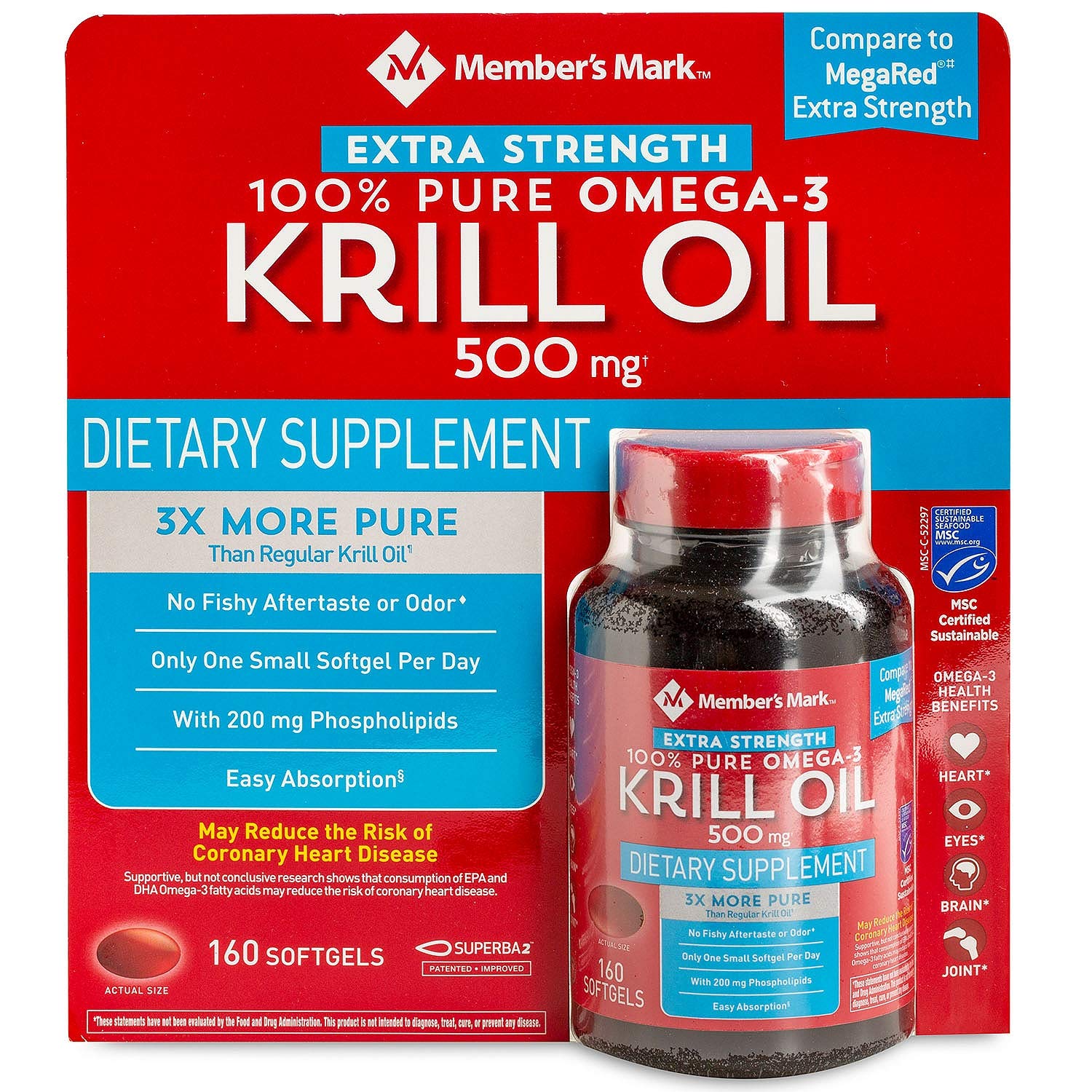 auczh Extra Strength Omega-3 Krill Oil 500 mg 160 Softgels