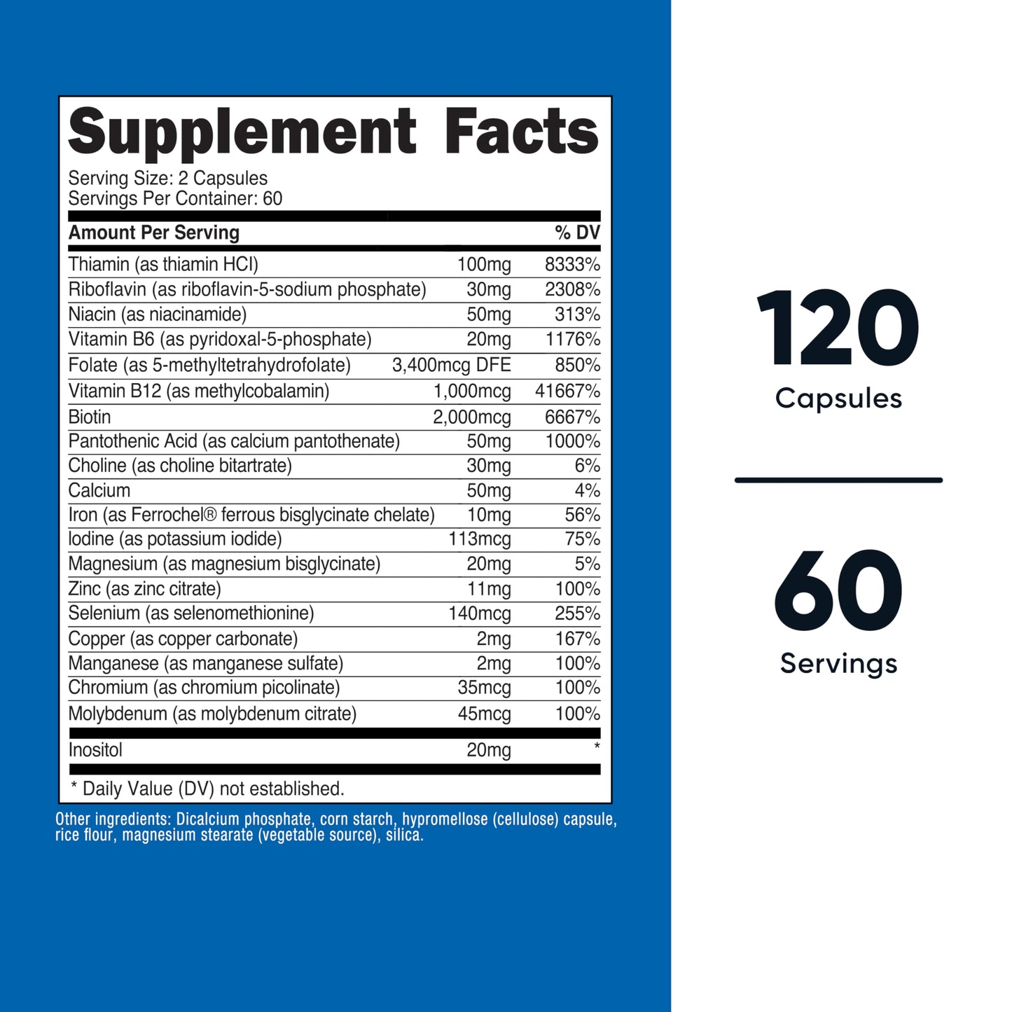 Nutricost Methylated Vitamin B Complex Capsules 120 Count
