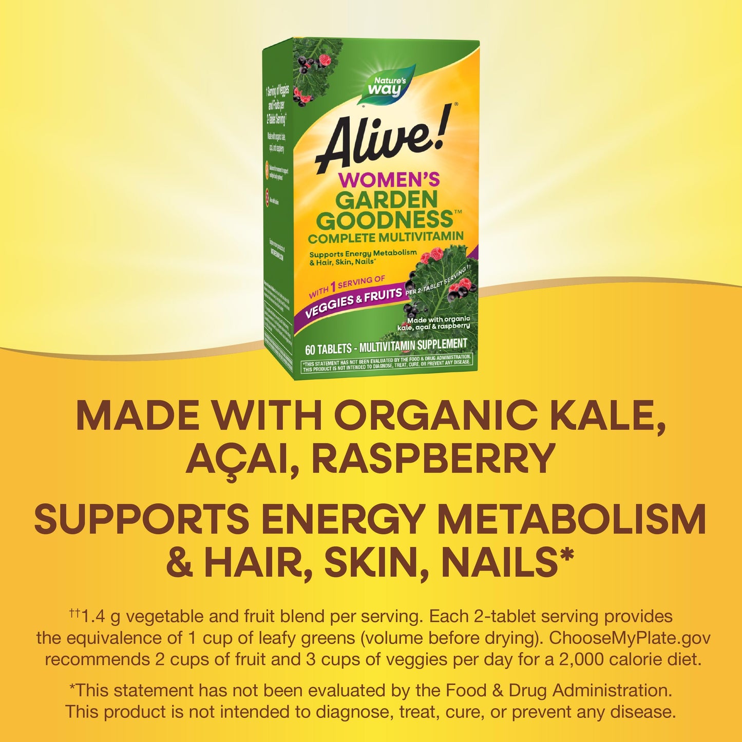 Nature's Way Alive! Women's Garden Goodness Complete Multivitamin Tablet, 60 Count