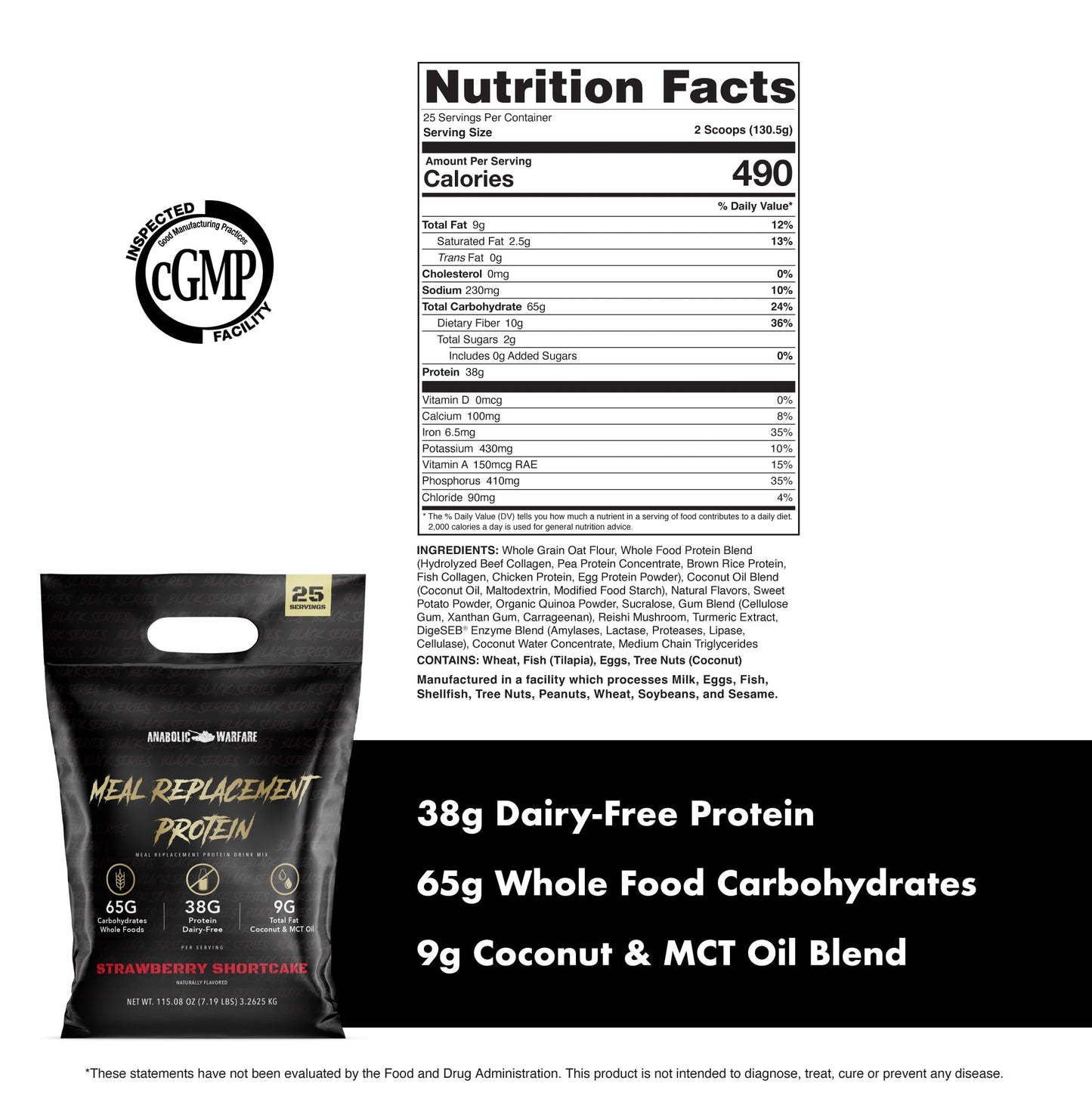 Anabolic Warfare Meal Replacement Protein Powder 114.6