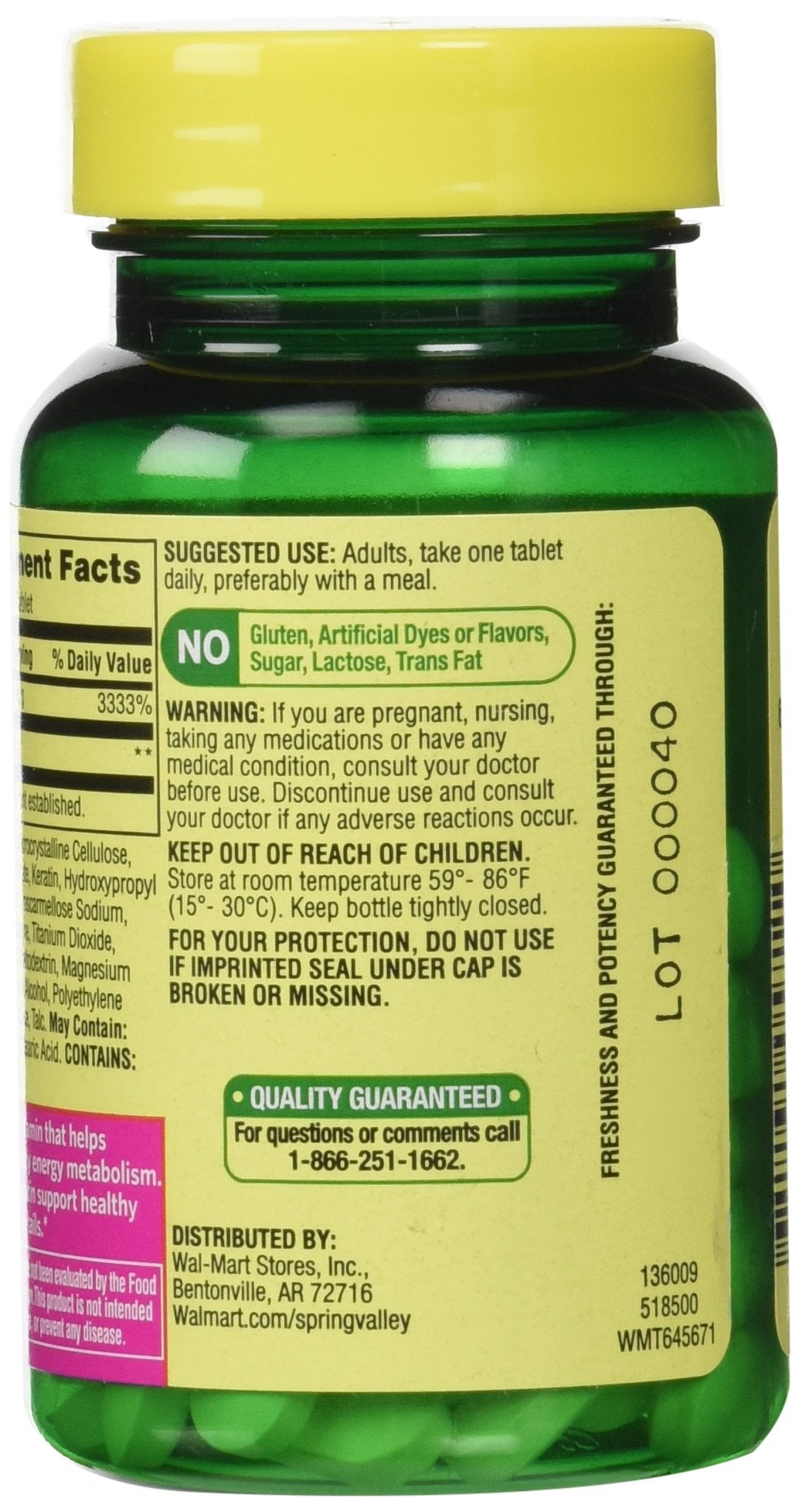 Spring Valley Biotin Dietary Supplement, 60 Tablets