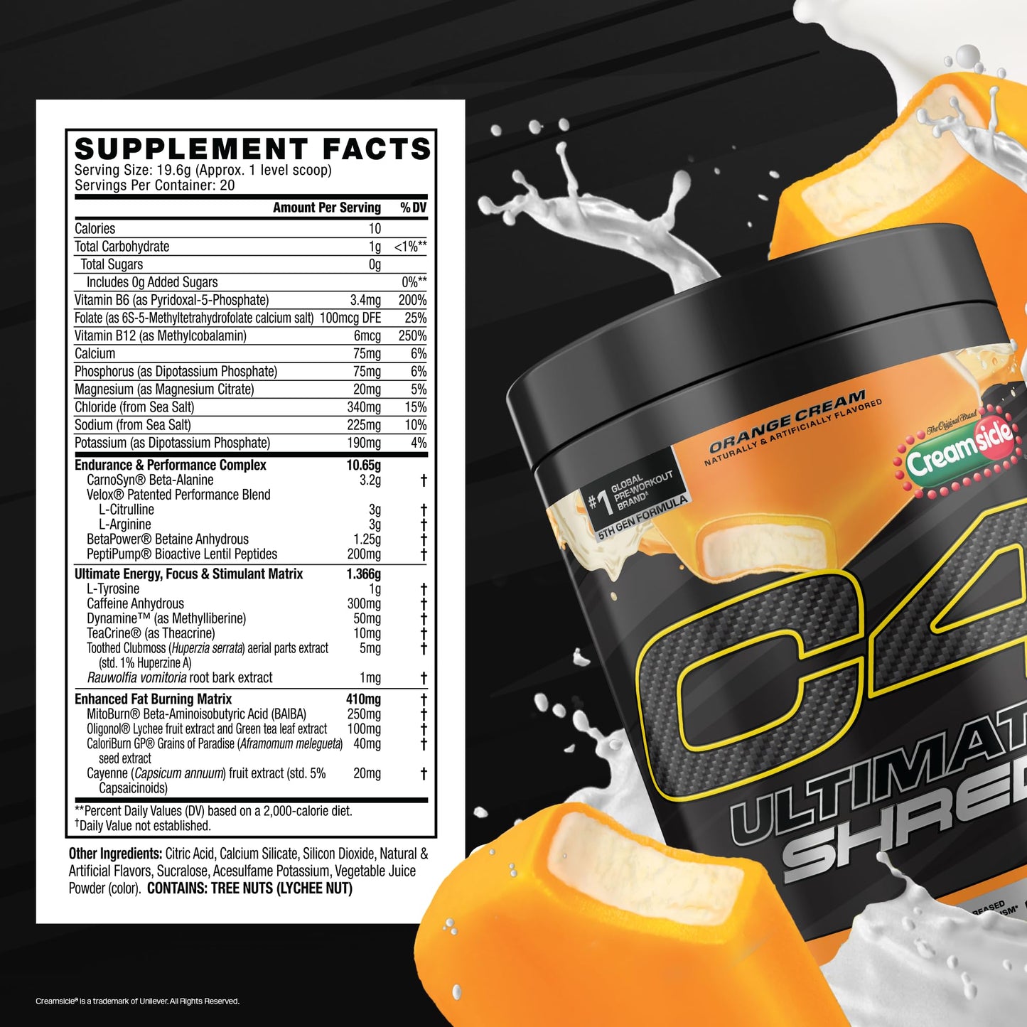C4 Ultimate Shred Pre Workout Powder, 20 Servings