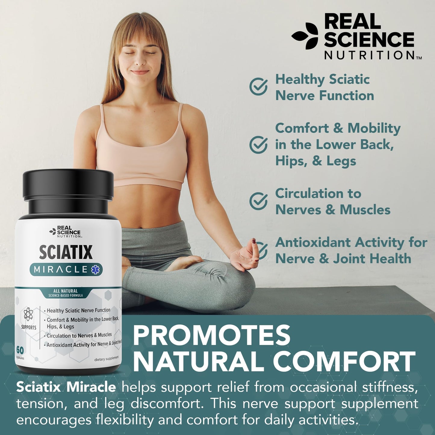 Real Science Nutrition Sciatix Miracle Nitric Oxide Capsule, 60 Capsules