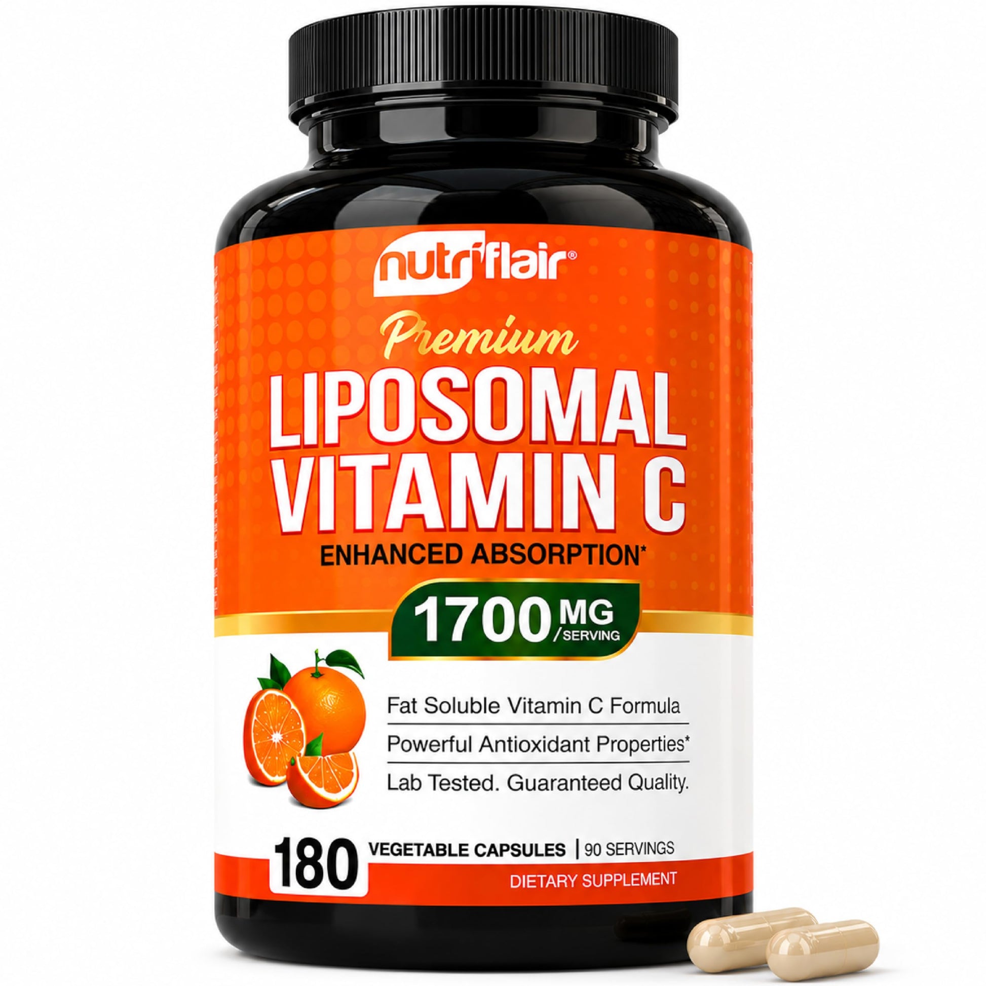 NutriFlair Liposomal Vitamin C 1700mg Capsules 180 Count
