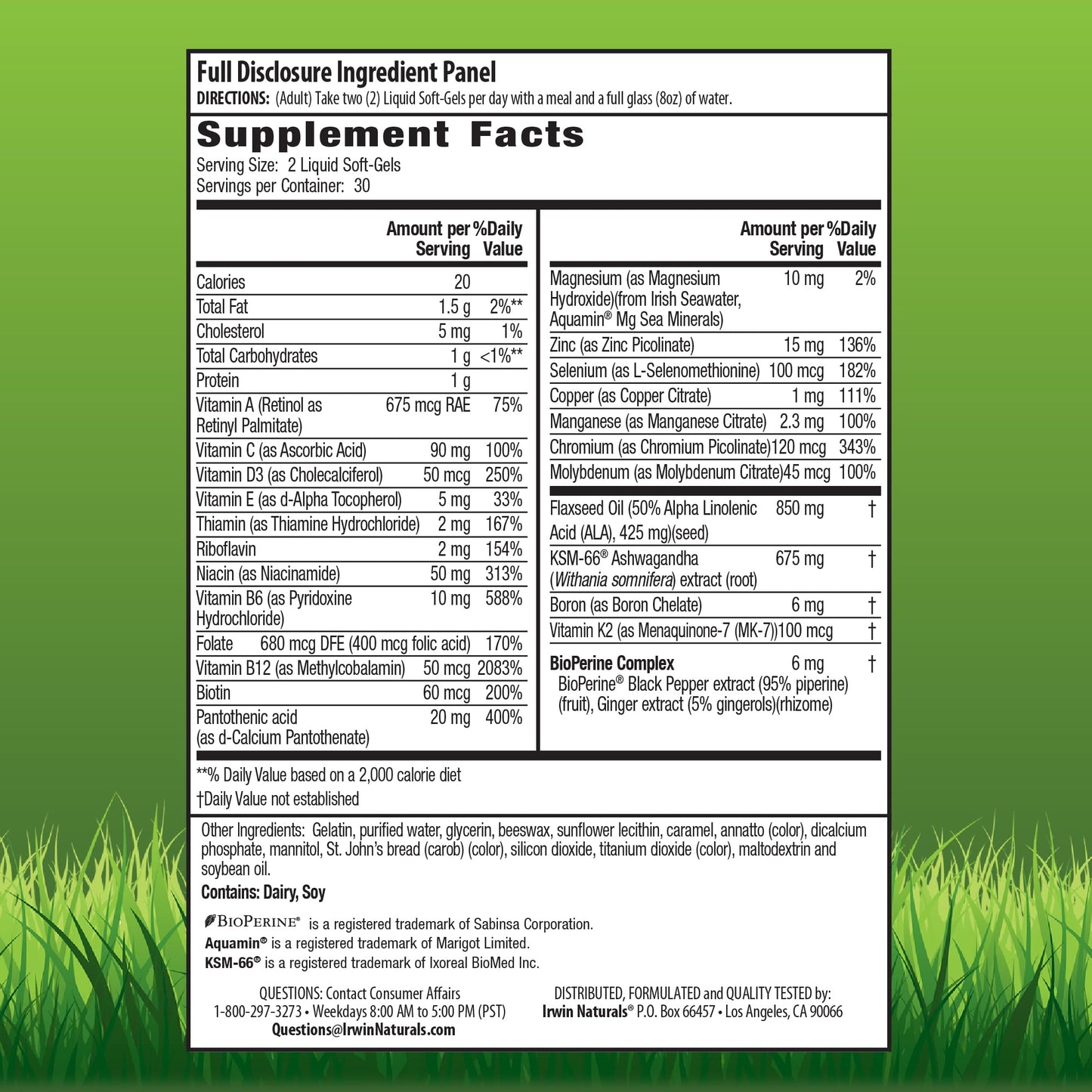 Irwin Naturals Daily-Multi Testosterone UP Booster for Men Softgels, 60 Softgels
